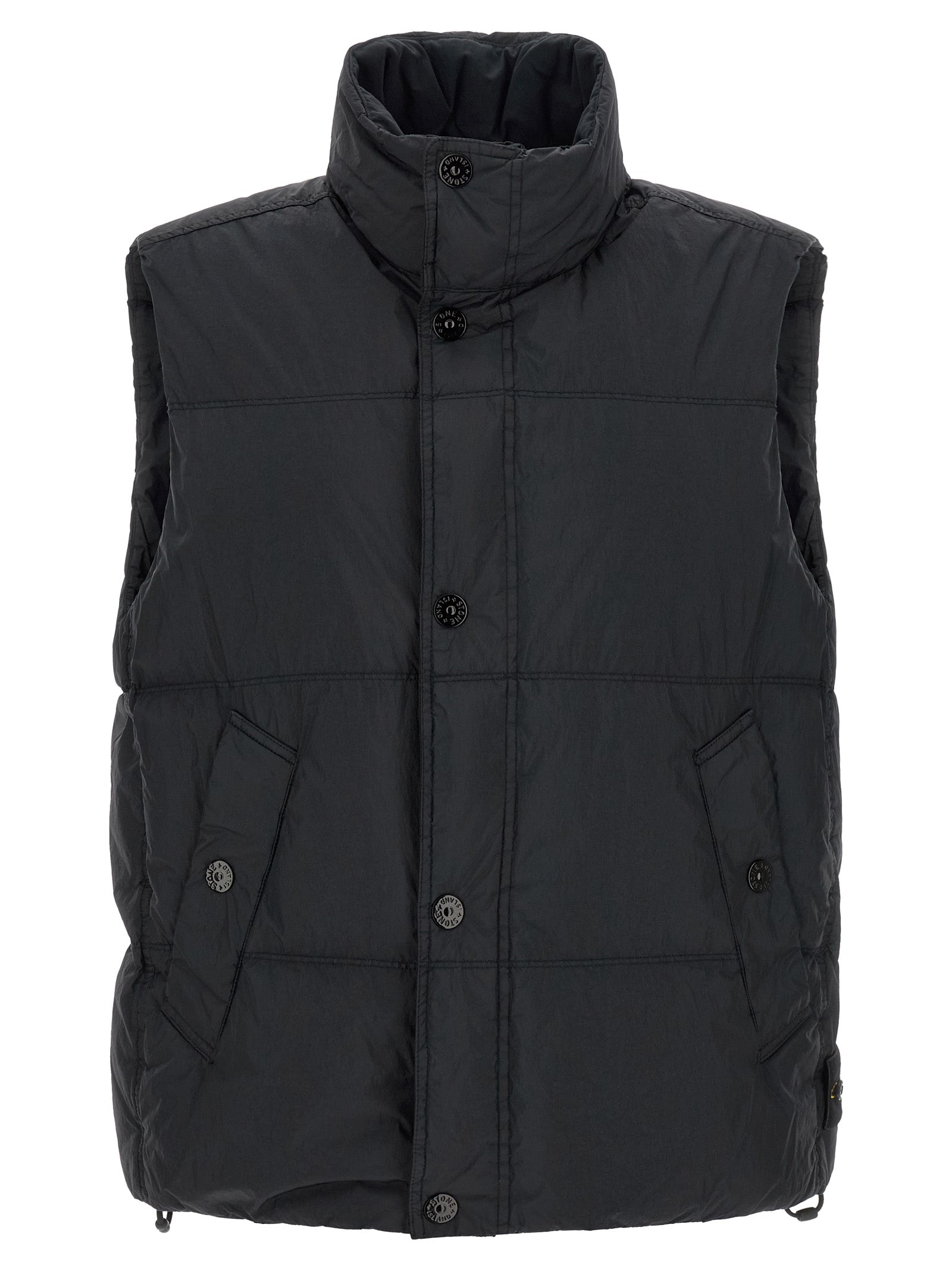 Stone Island Blaue Ärmellose Jacke aus Polyamid