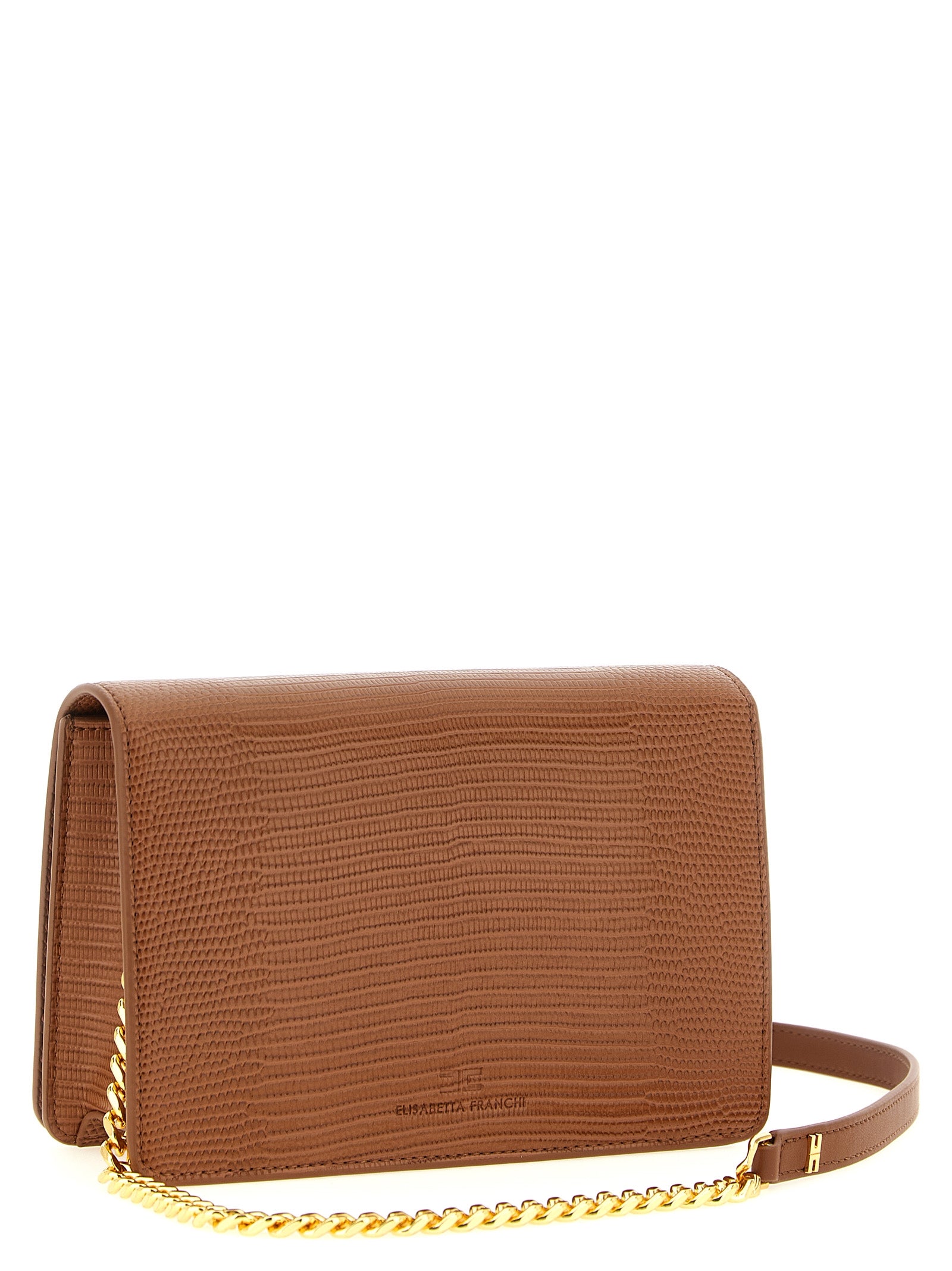 Elisabetta Franchi Braune Clutch aus Polyester