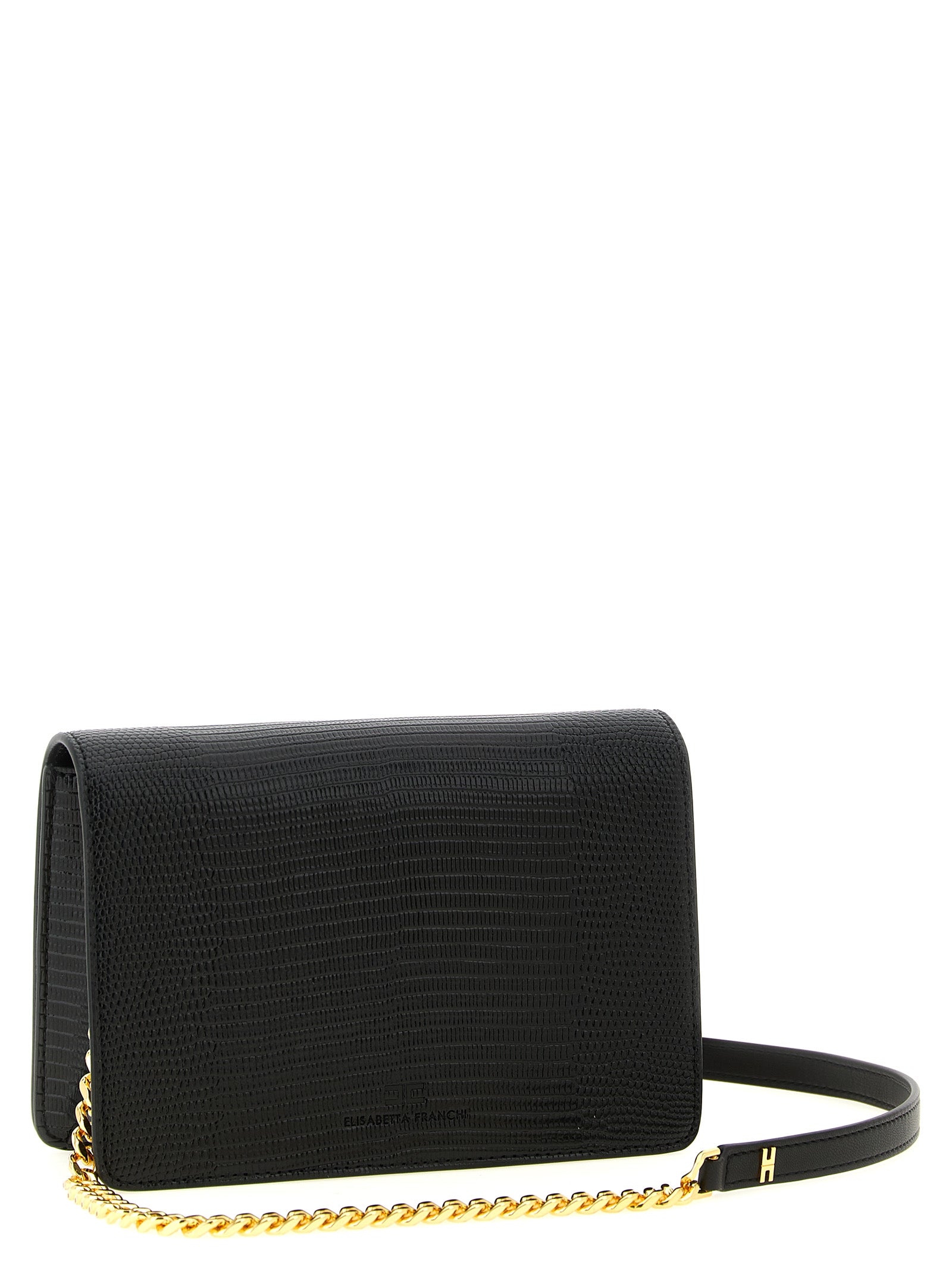 Elisabetta Franchi Schwarze Clutch aus Polyester