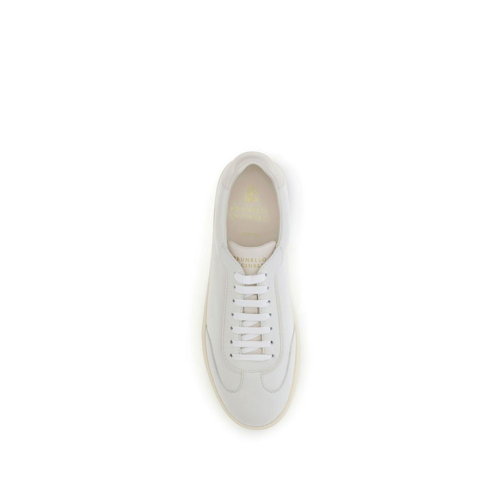 Brunello Cucinelli Weiße Deer Low-Top-Sneaker