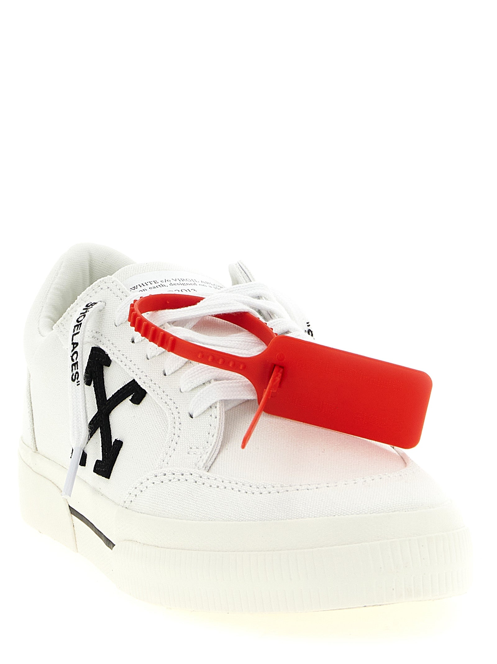 Off-White Zweifarbige Low-Top-Sneaker aus Baumwolle