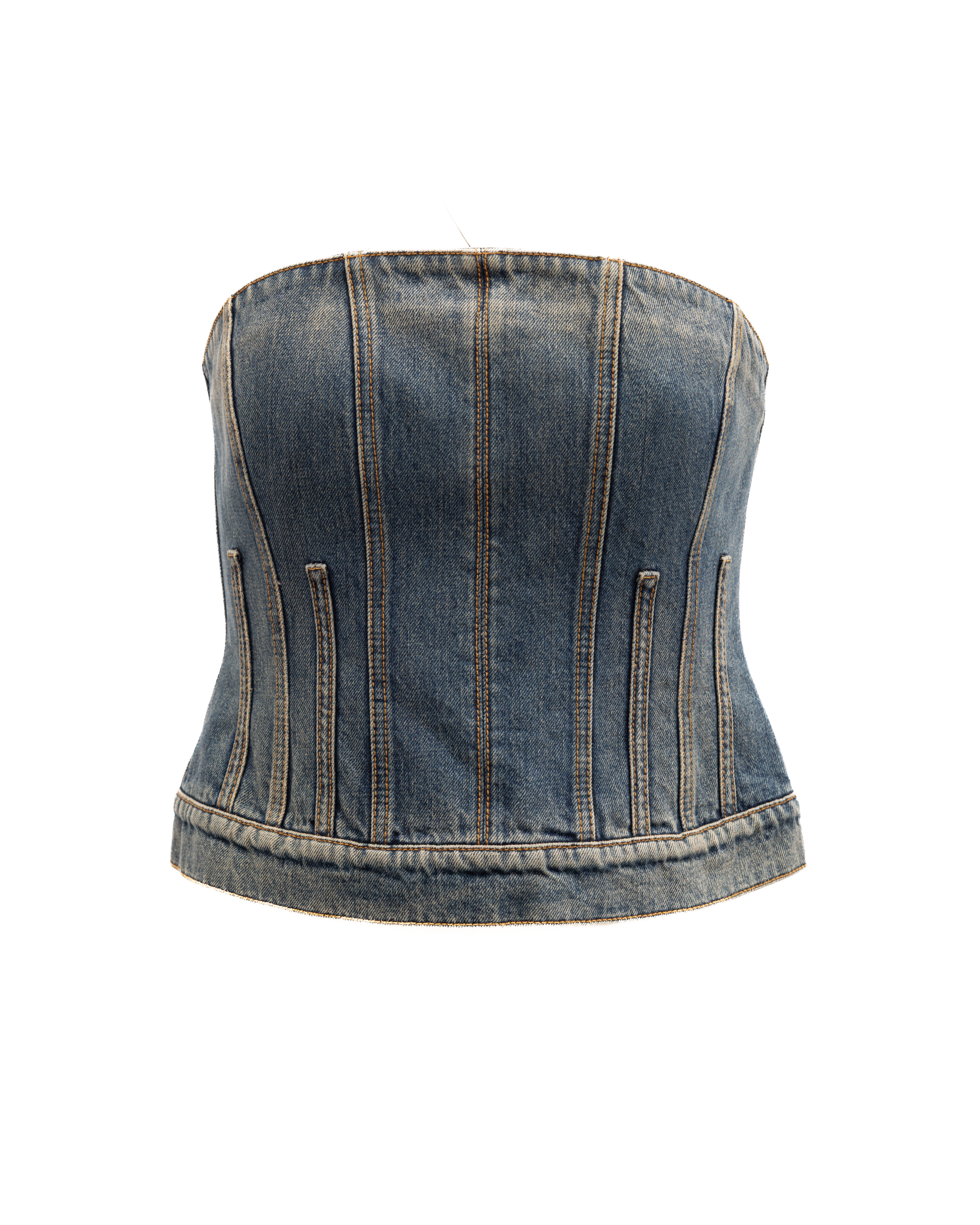 Alexander McQueen Blaues Denim-Oberteil aus Baumwolle