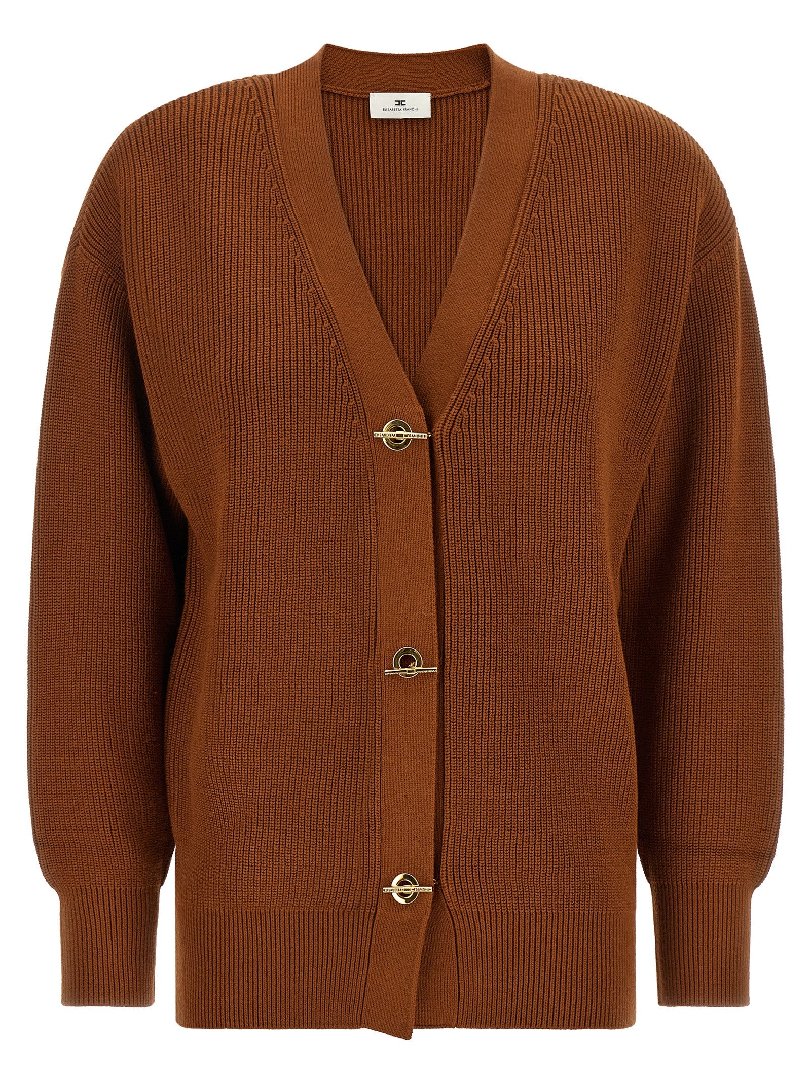 Elisabetta Franchi Brauner Viskose-Cardigan