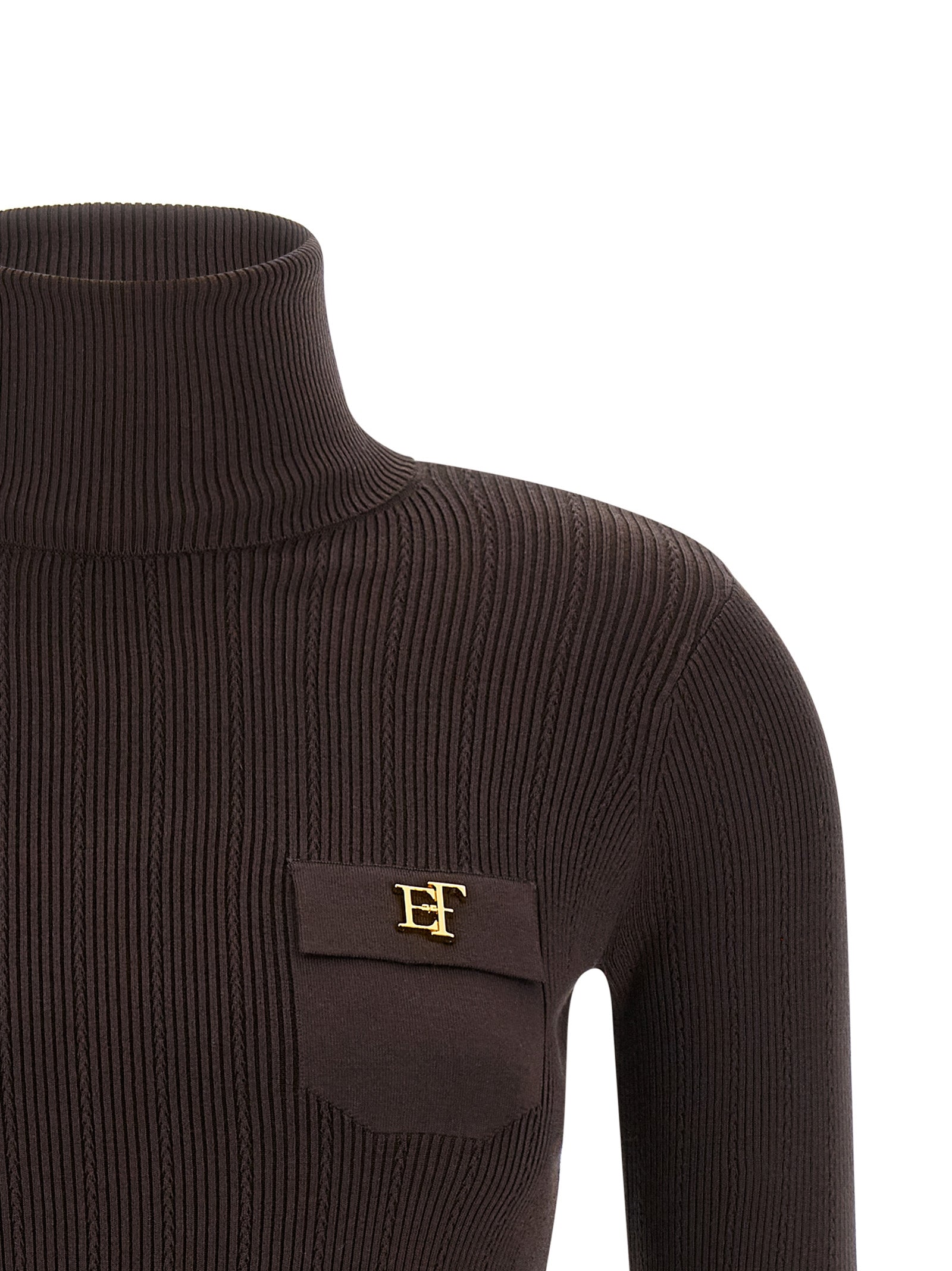 Elisabetta Franchi Brauner Lycra Cardigan