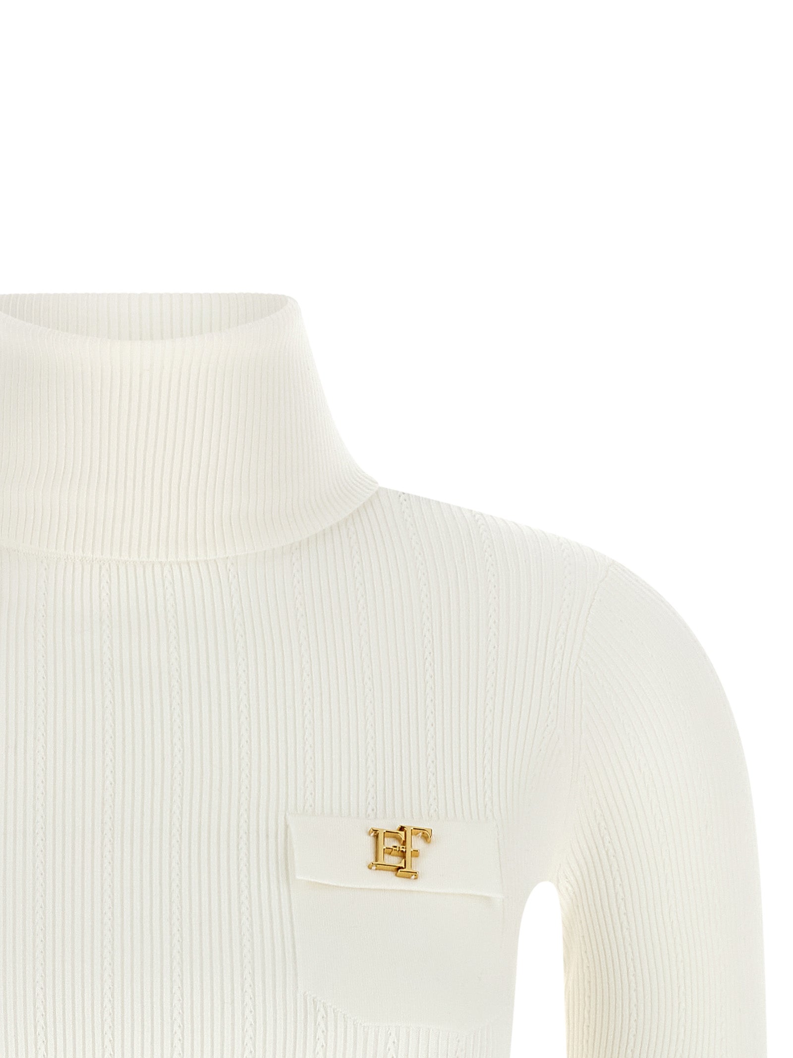 Elisabetta Franchi Weiße Lycra-Strickjacke