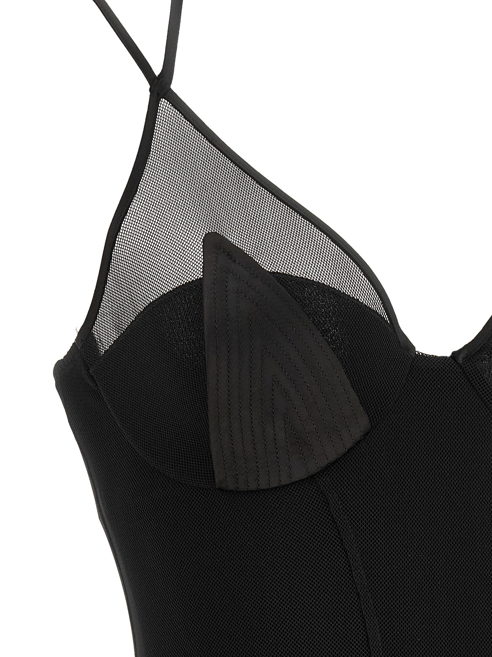 Elisabetta Franchi Schwarzes Polyamid-Maxikleid