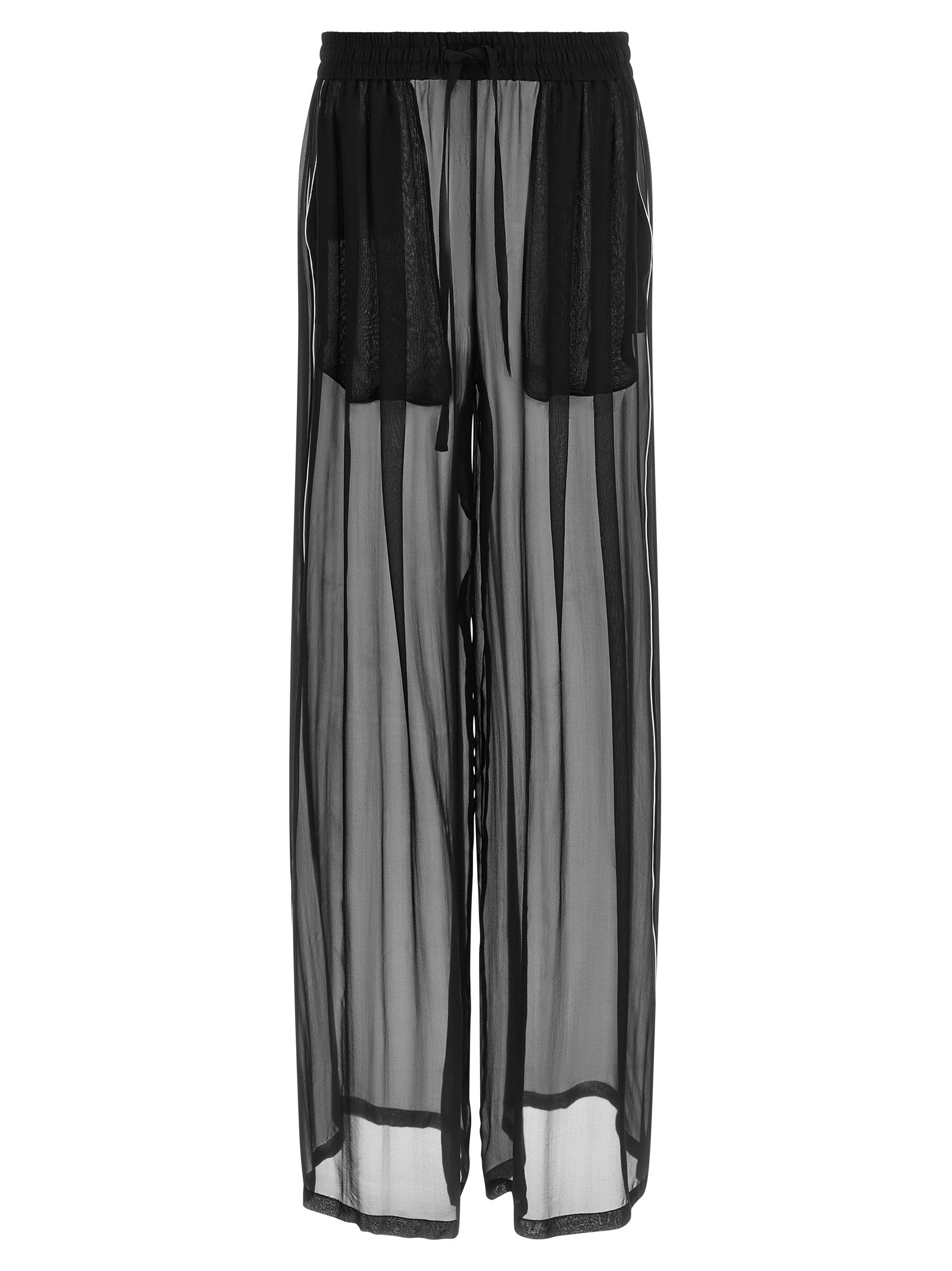 Dolce & Gabbana Schwarze Seiden-Freizeithose