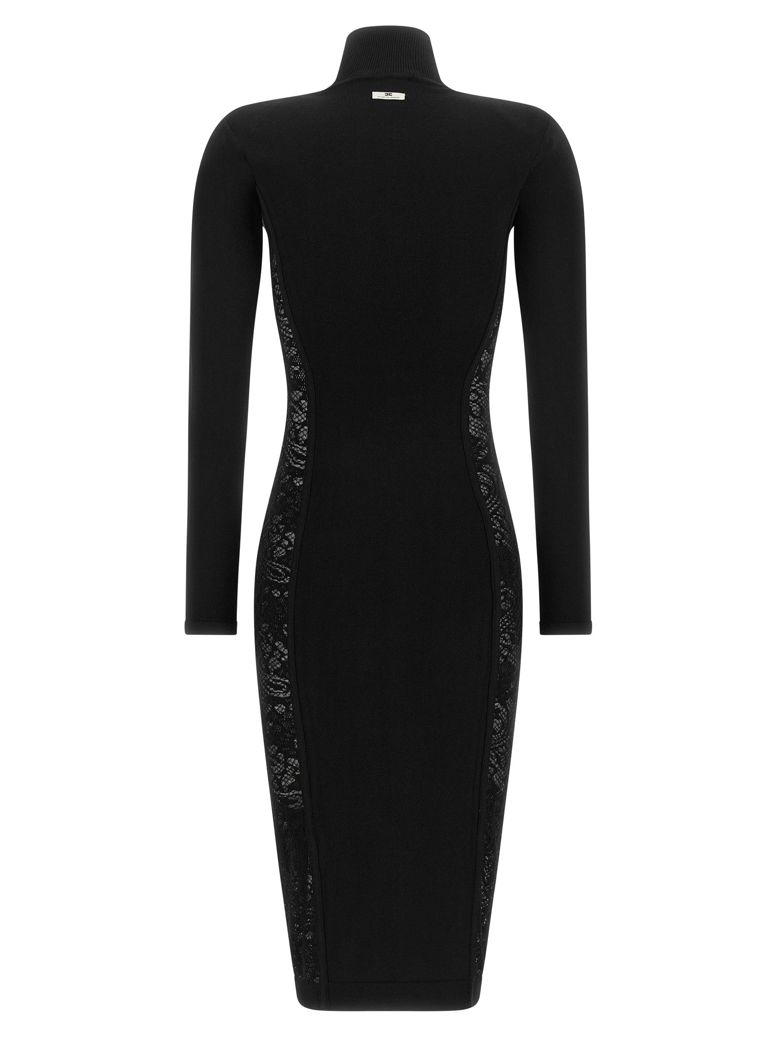 Elisabetta Franchi Schwarzes Midikleid aus Viskose