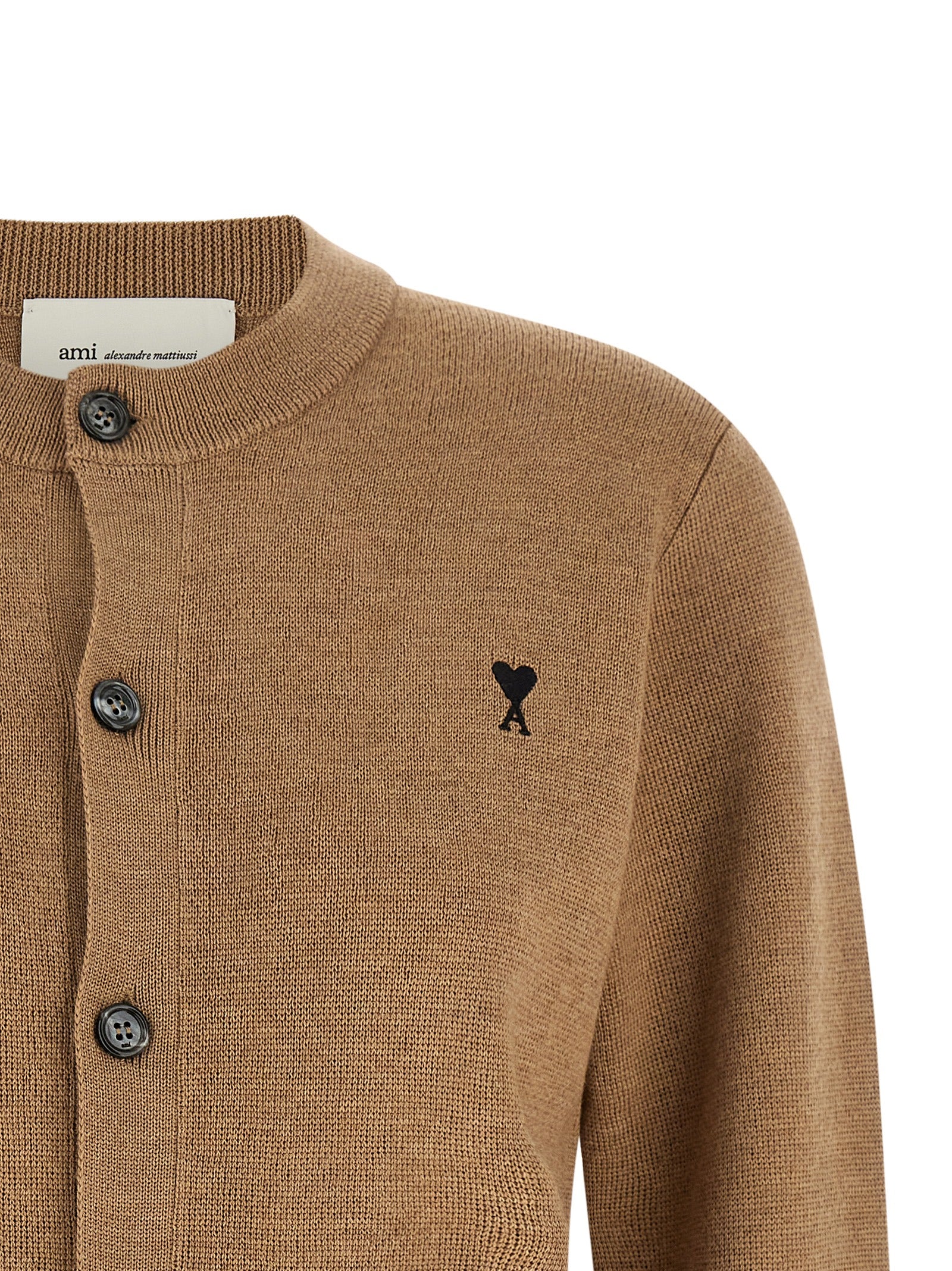Ami Paris Beige Wollstrickjacke