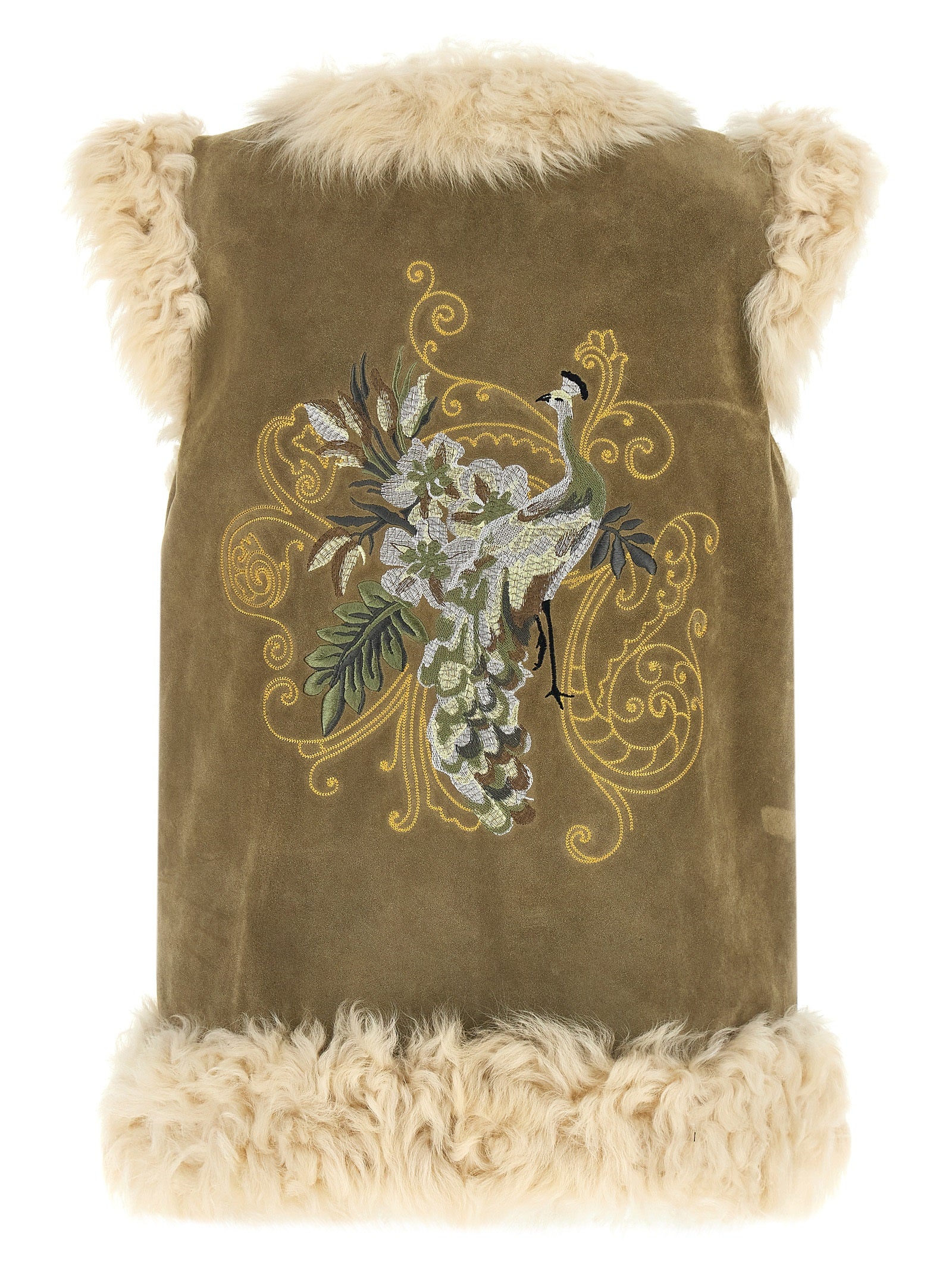 Etro Ärmellose Jacke aus beigem Lammfell