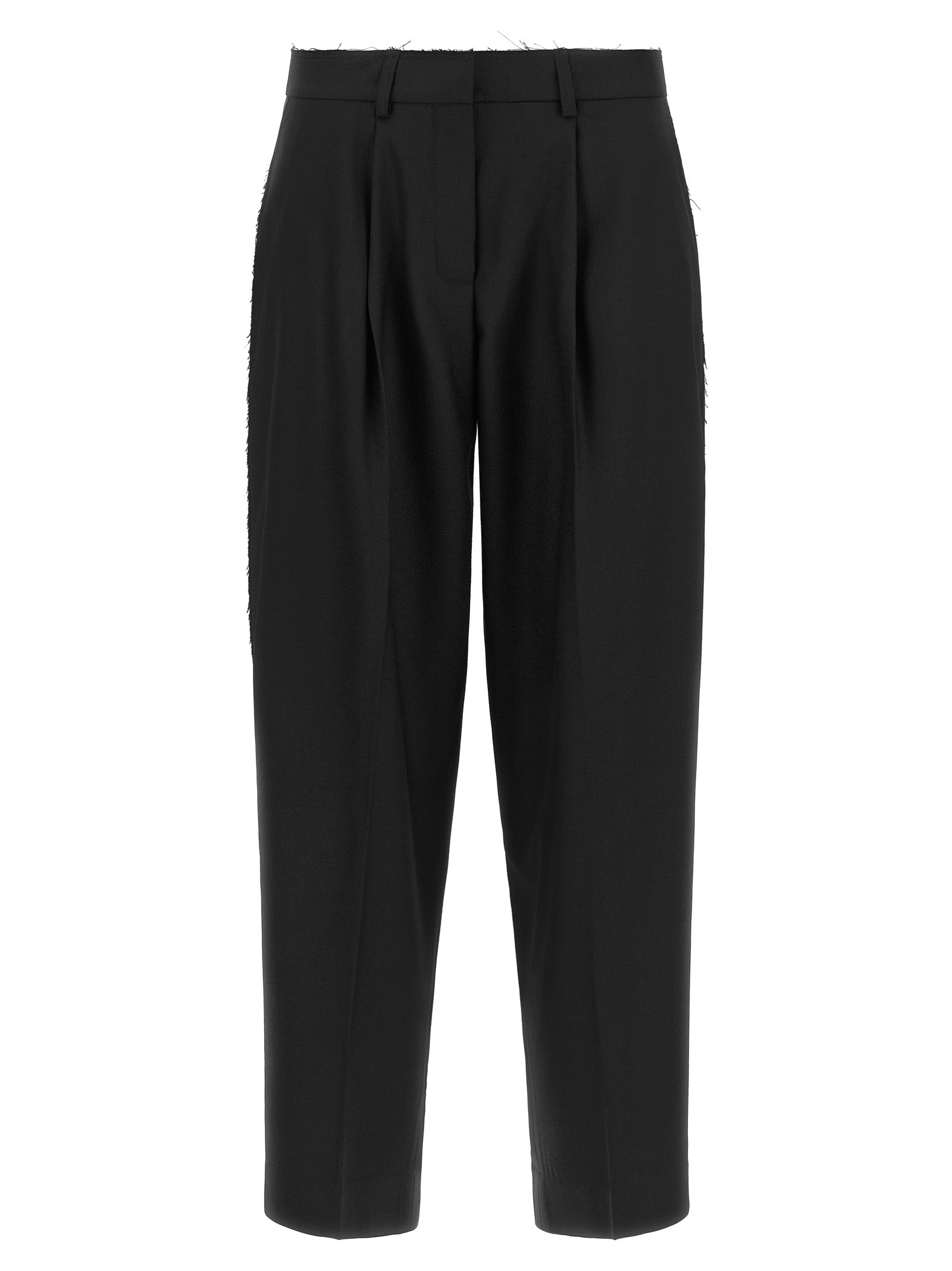 Gianluca Capannolo Schwarze Cropped Hose aus Wolle