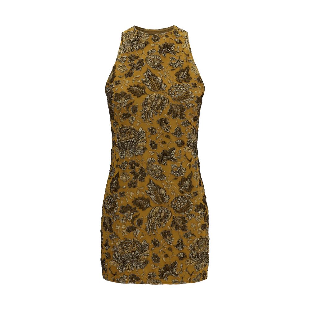 Saint Laurent Braunes Polyamid Freizeitkleid