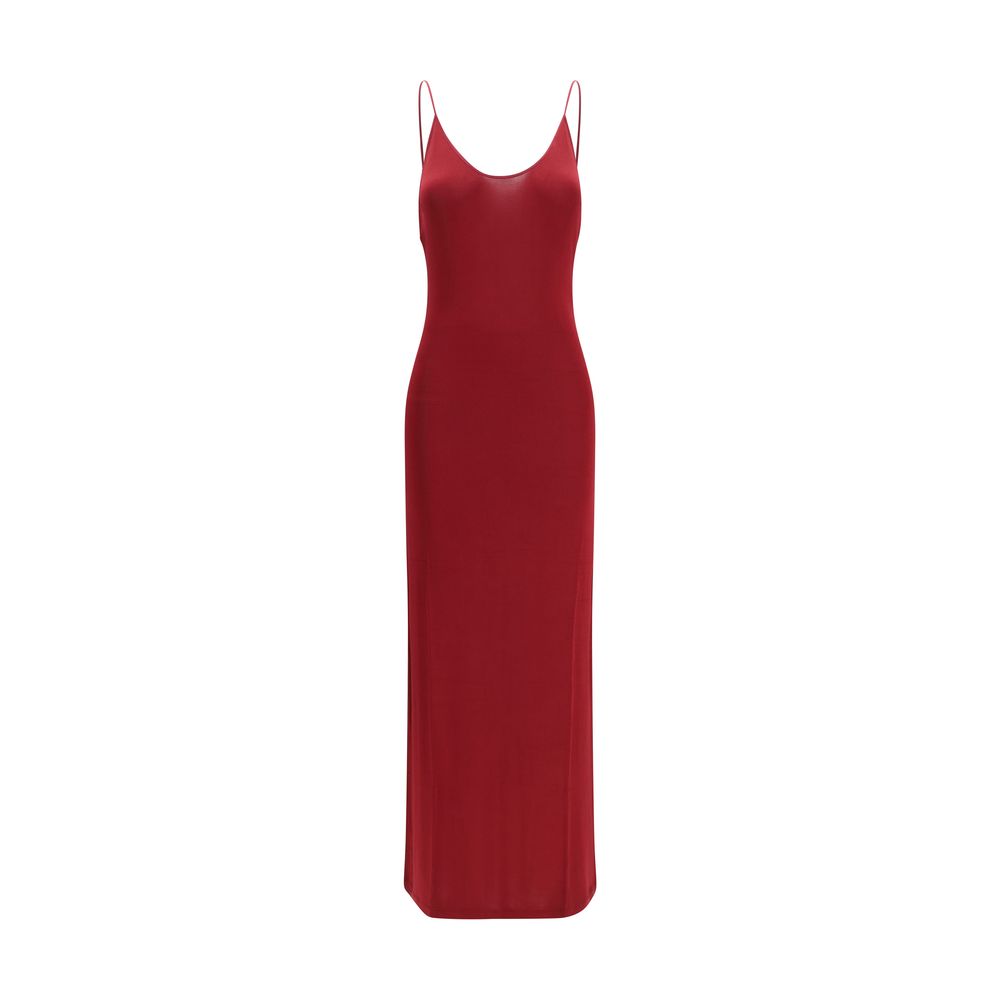 Saint Laurent Bordeaux Viskose Freizeitkleid