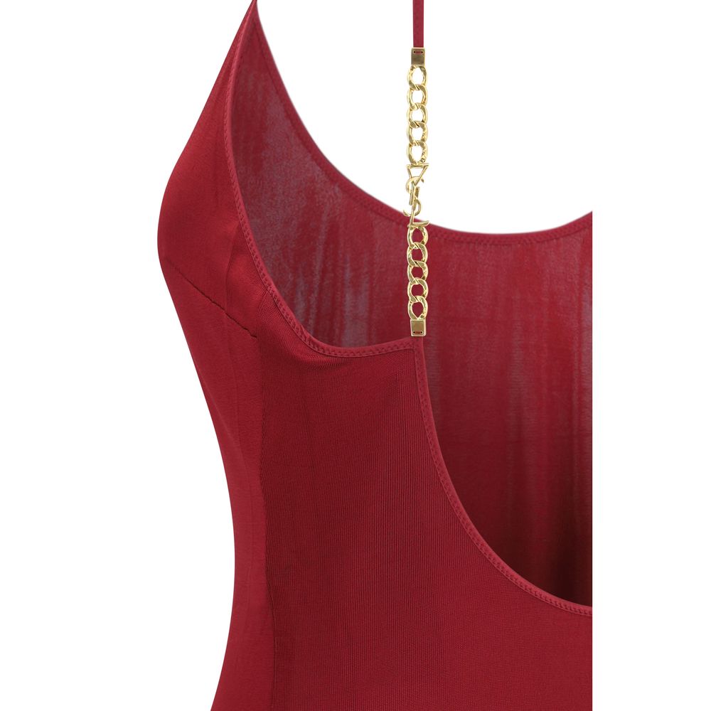 Saint Laurent Bordeaux Viskose Freizeitkleid