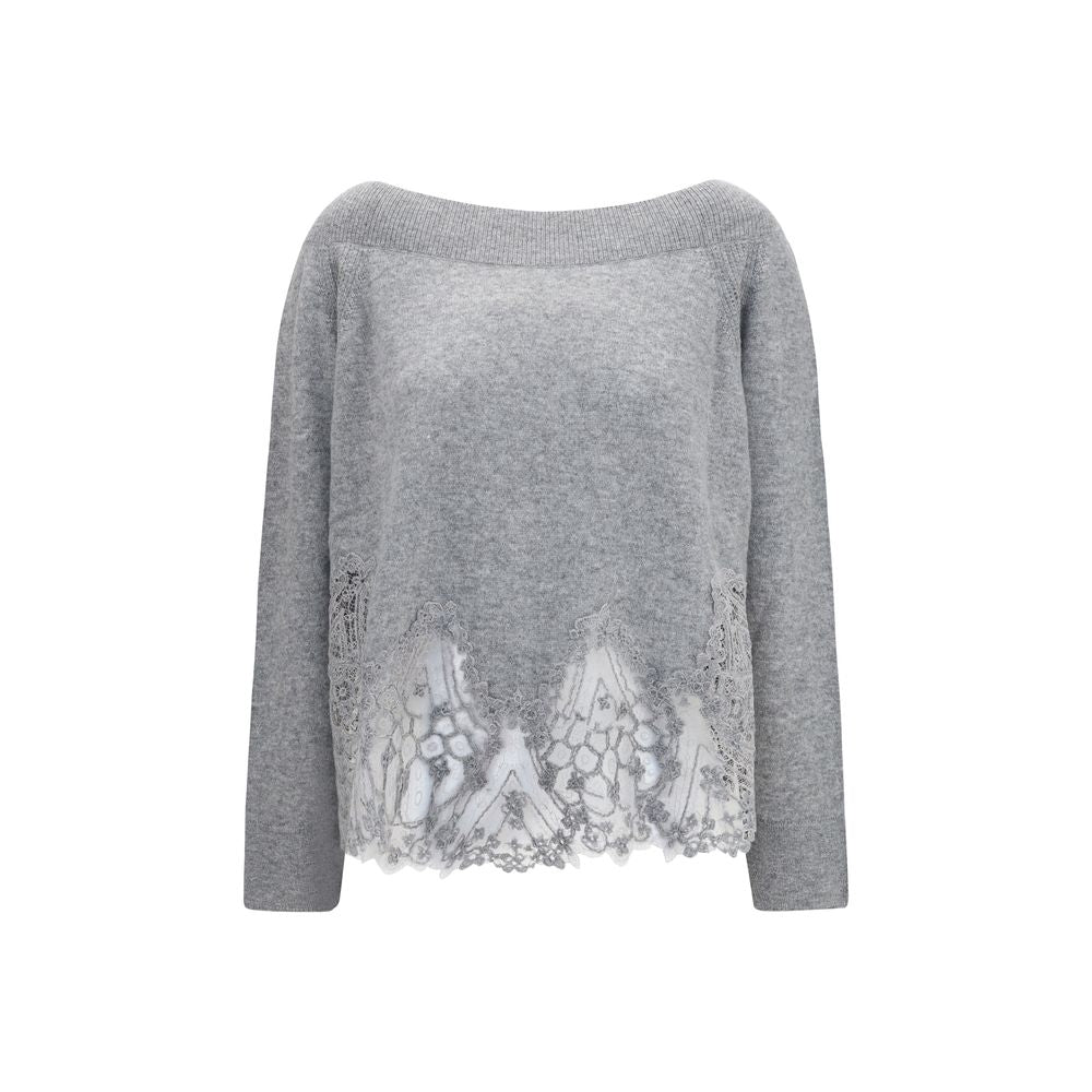 Ermanno Scervino Grauer Kaschmirpullover