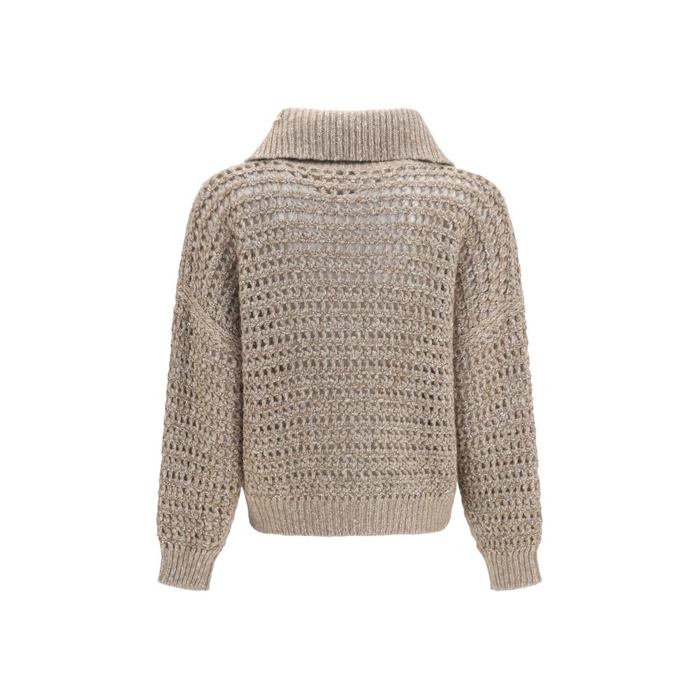 Brunello Cucinelli Grauer Kaschmir-Strickjacke