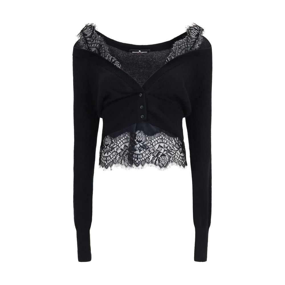 Ermanno Scervino Schwarzer Kaschmir-Cardigan