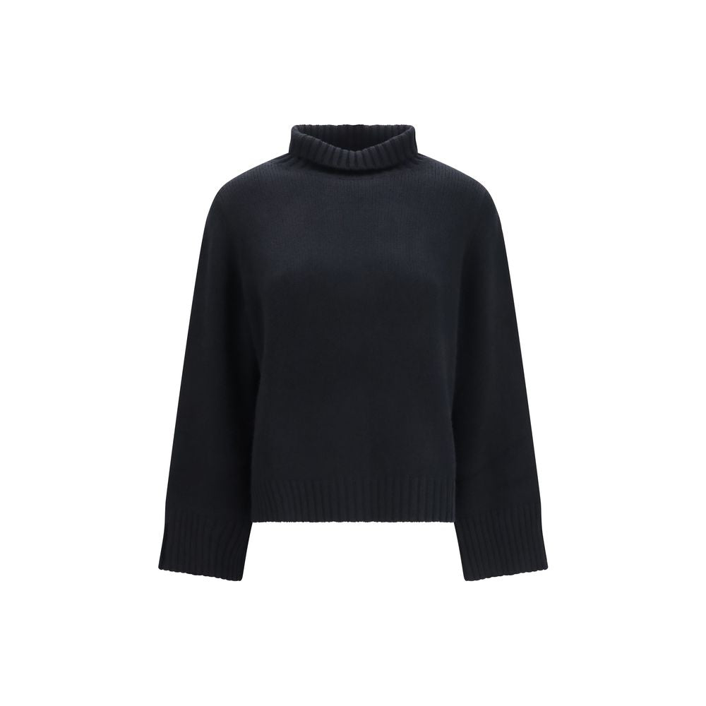 Allude Italienischer Kaschmir-Luxus-Pullover Schwarz