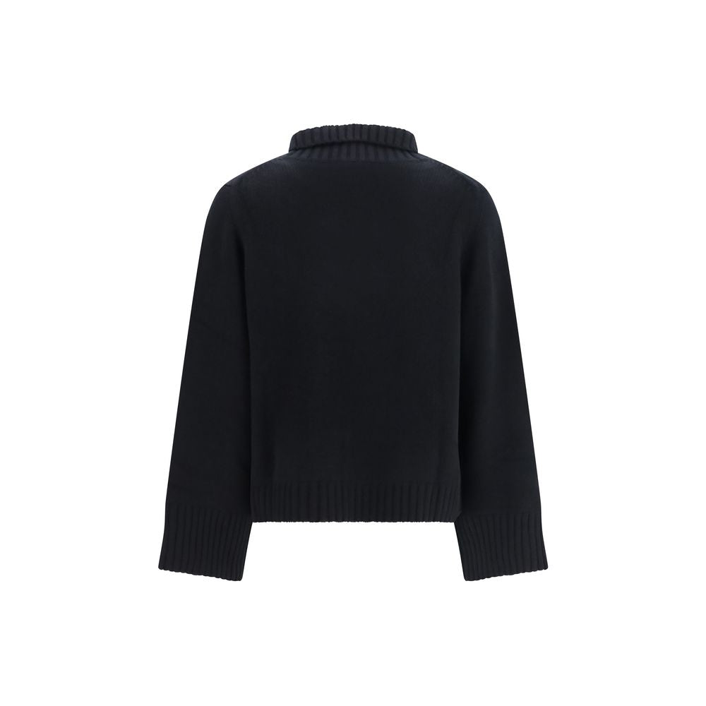 Allude Italienischer Kaschmir-Luxus-Pullover Schwarz