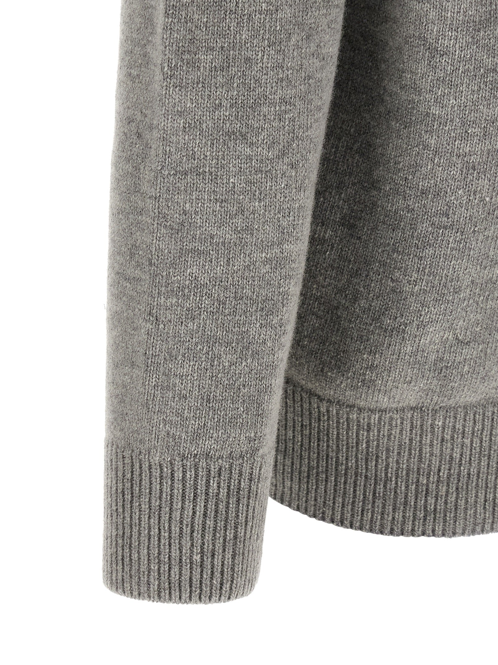 Stone Island Grauer Cardigan aus reiner Schurwolle