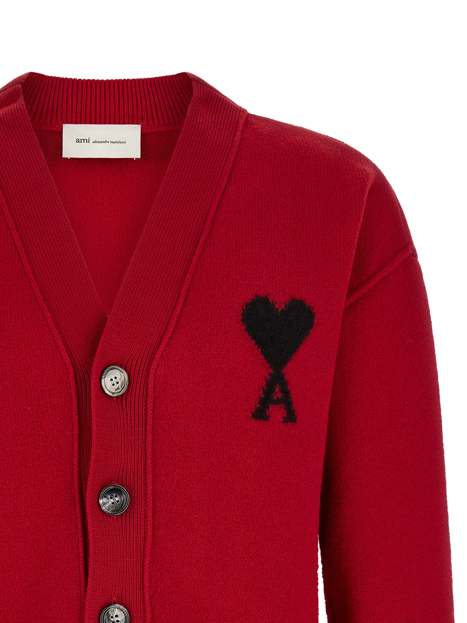 Ami Paris Mehrfarbige Wollstrickjacke