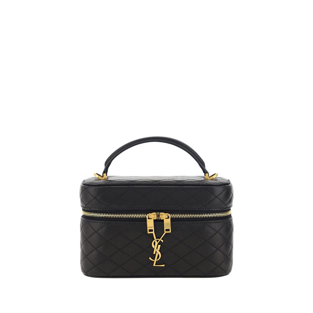 Saint Laurent Schwarze Lammleder Schultertasche Ovis Aries Aries