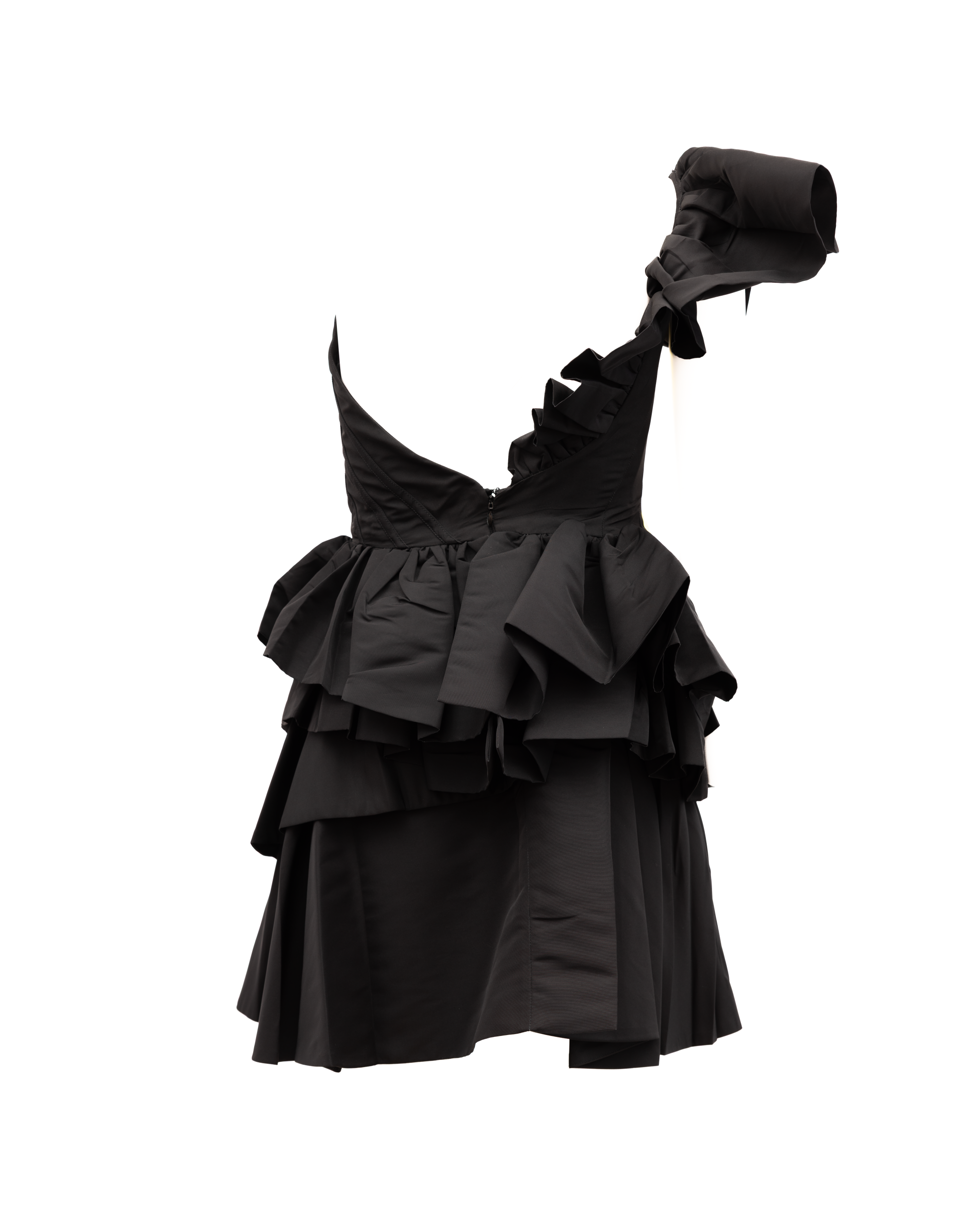 Alexander McQueen Schwarzes Kleid mit gelben Details