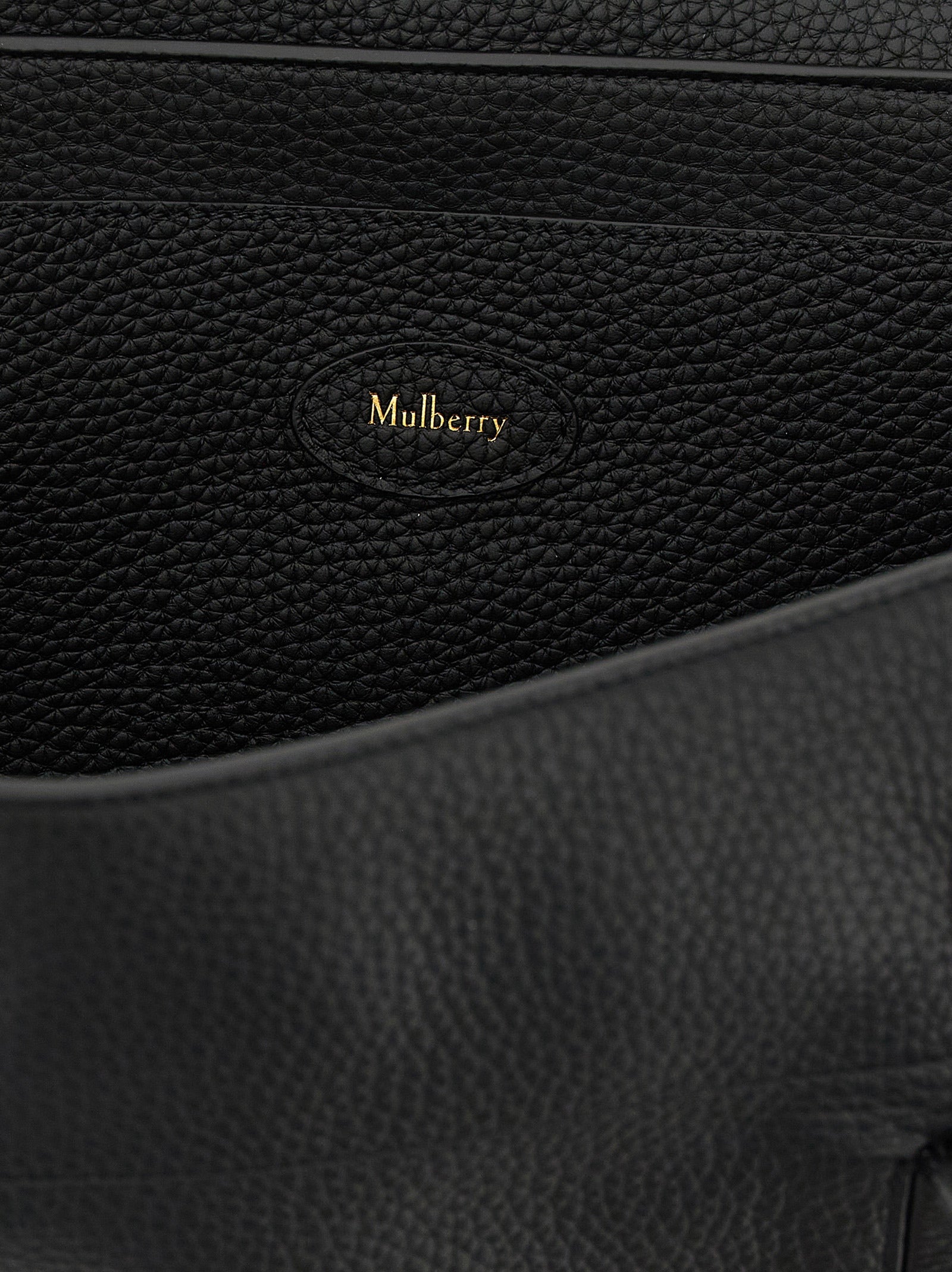 Mulberry Schwarze Kalbsleder-Schultertasche