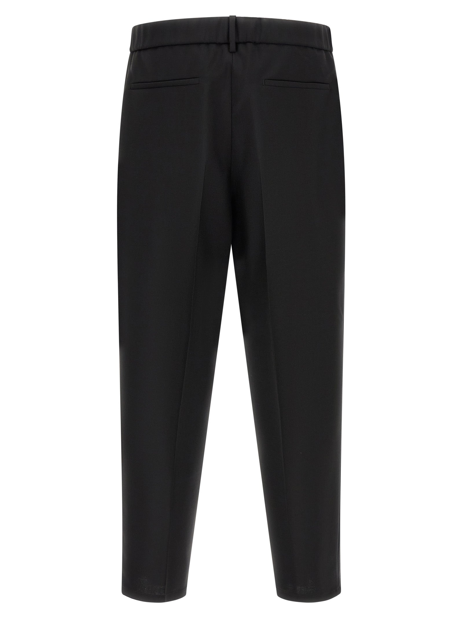 Jil Sander Schwarze Cropped Hose aus Schurwolle
