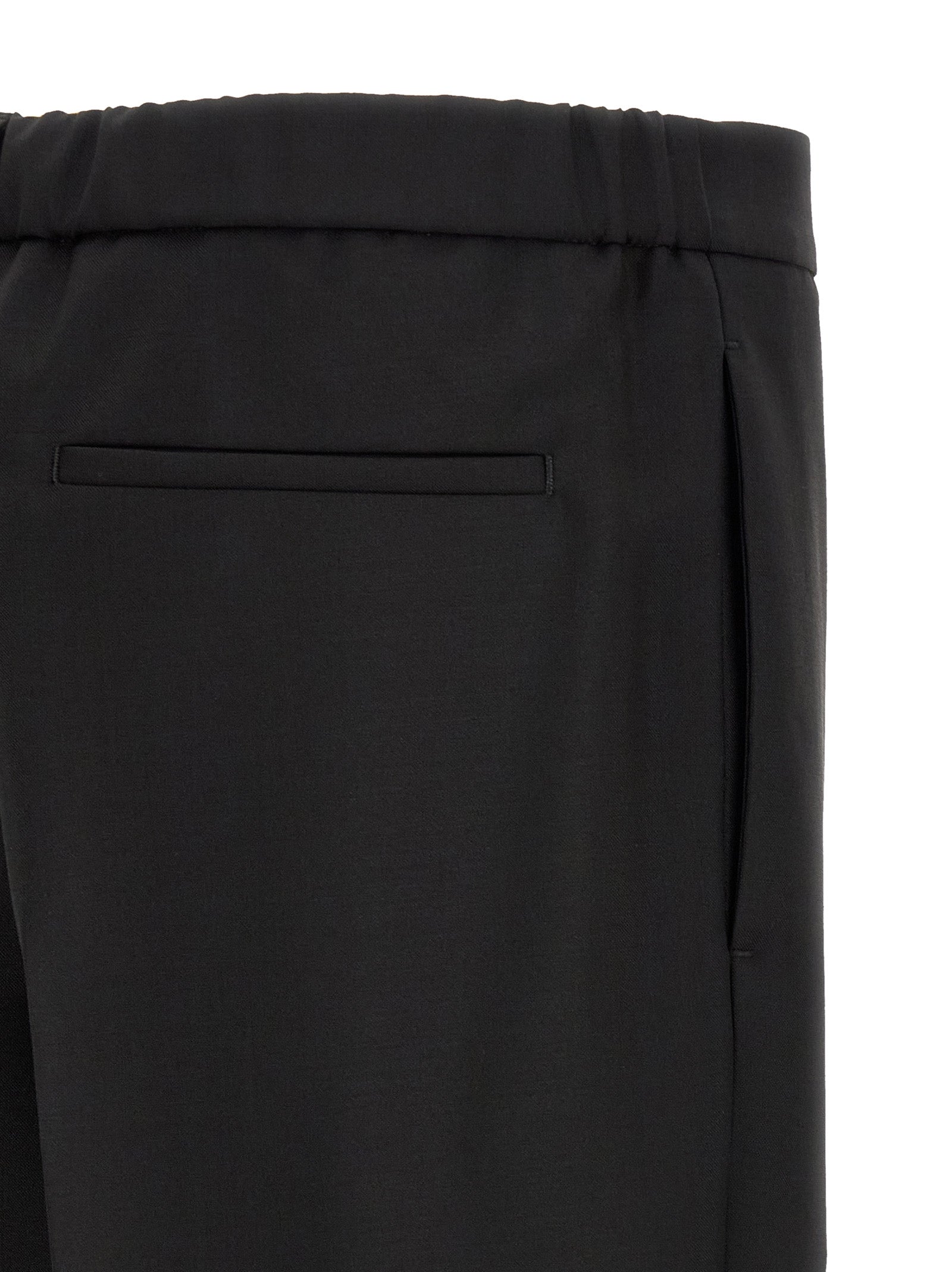 Jil Sander Schwarze Cropped Hose aus Schurwolle