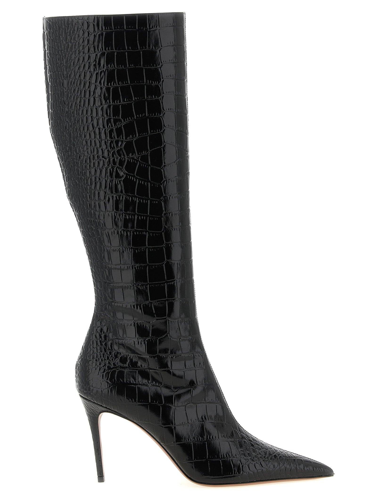 Paris Texas Schwarzes Kalbsleder Over-the-Knee