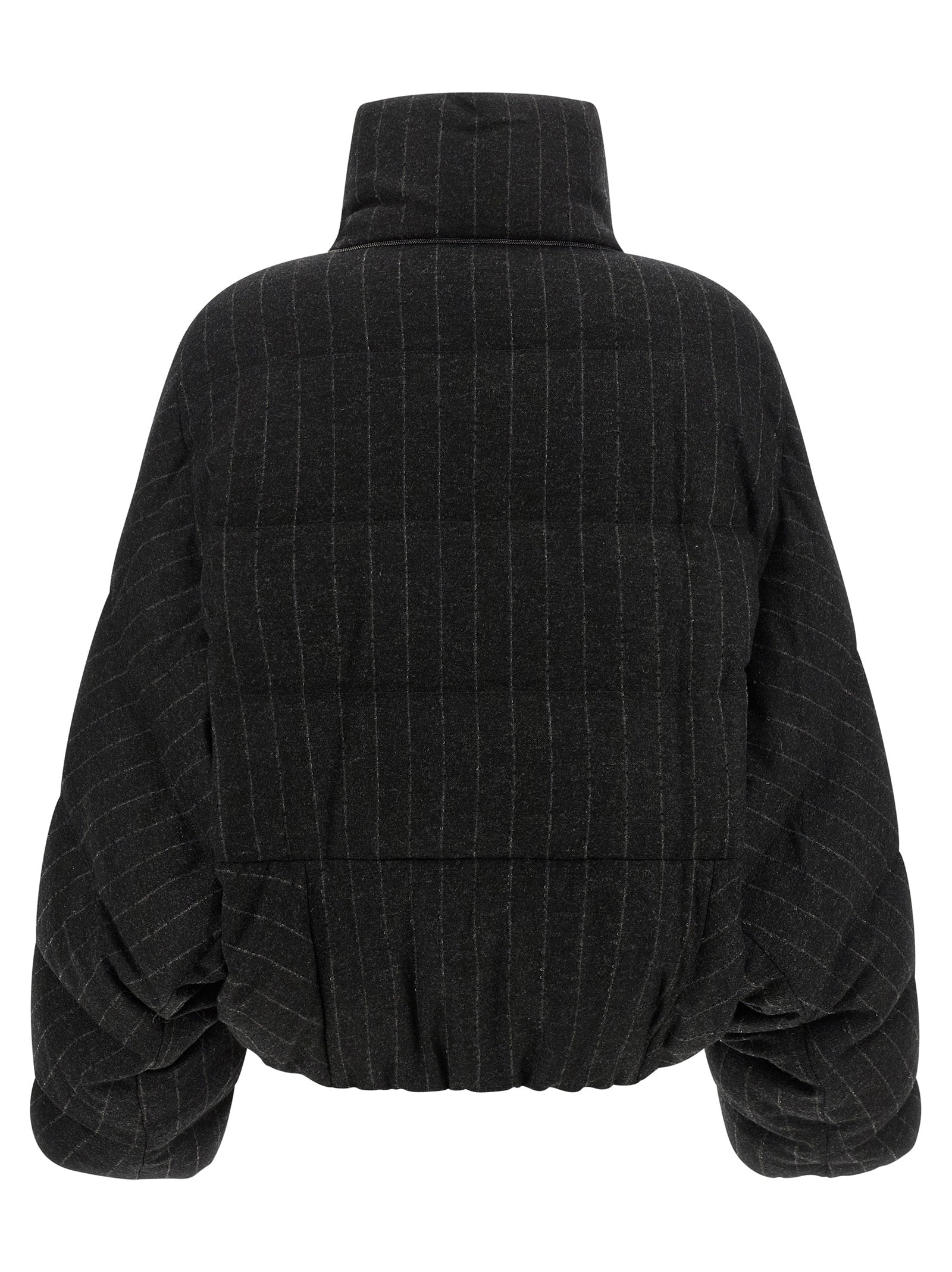 Brunello Cucinelli Grauer Virgin Wool Maxikleid