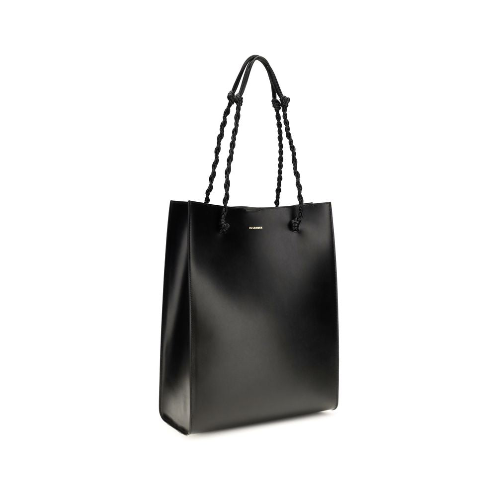 Jil Sander Schwarze Bos Taurus Kalbsleder Schultertasche