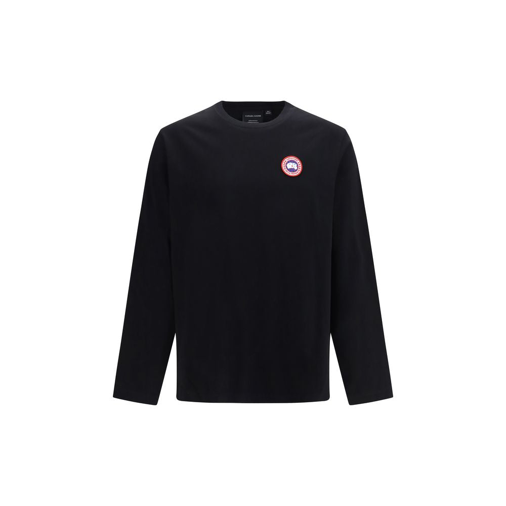 Canada Goose Schwarzes Langarm-T-Shirt aus Baumwolle