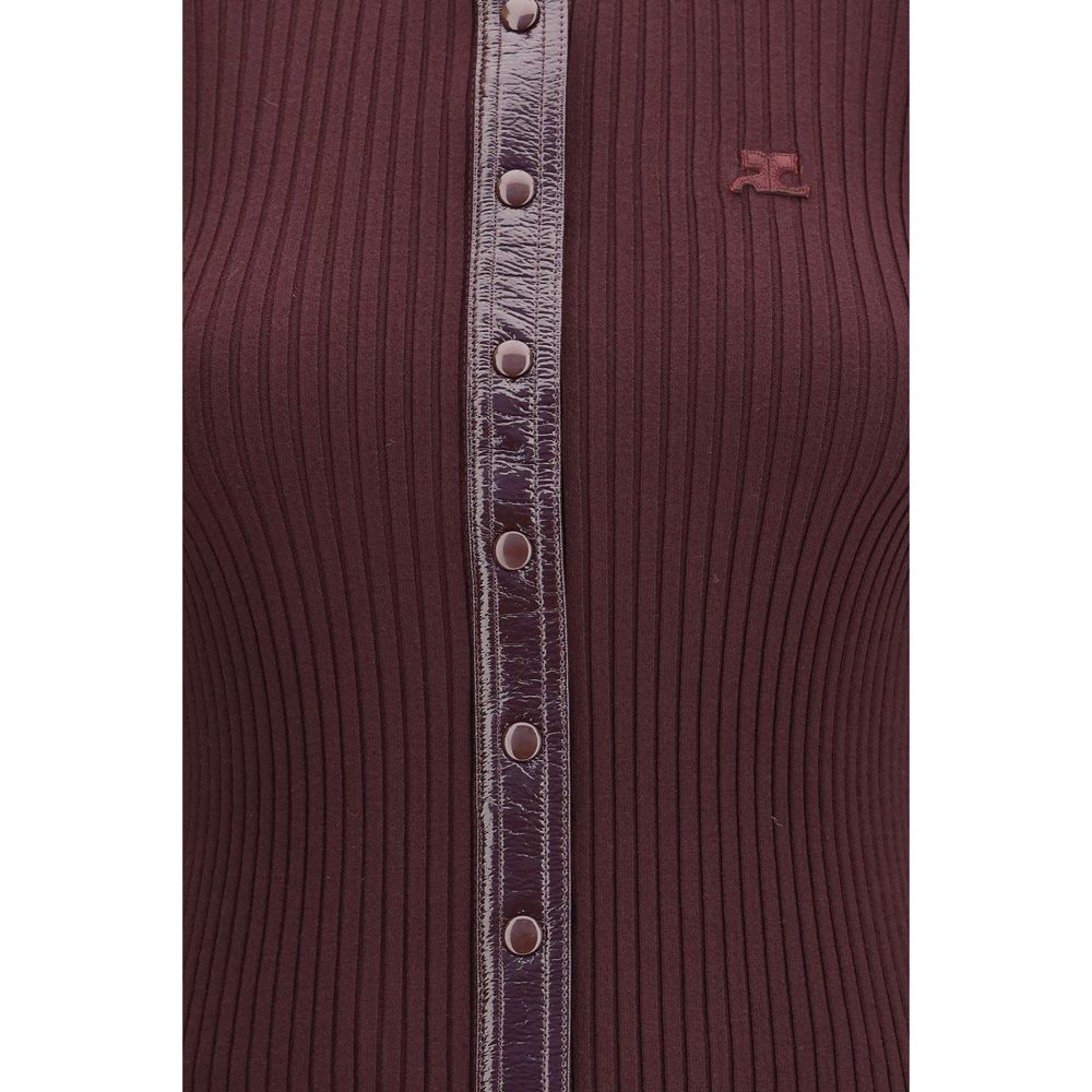 Courrèges Bordeaux Viskose Sweatshirt
