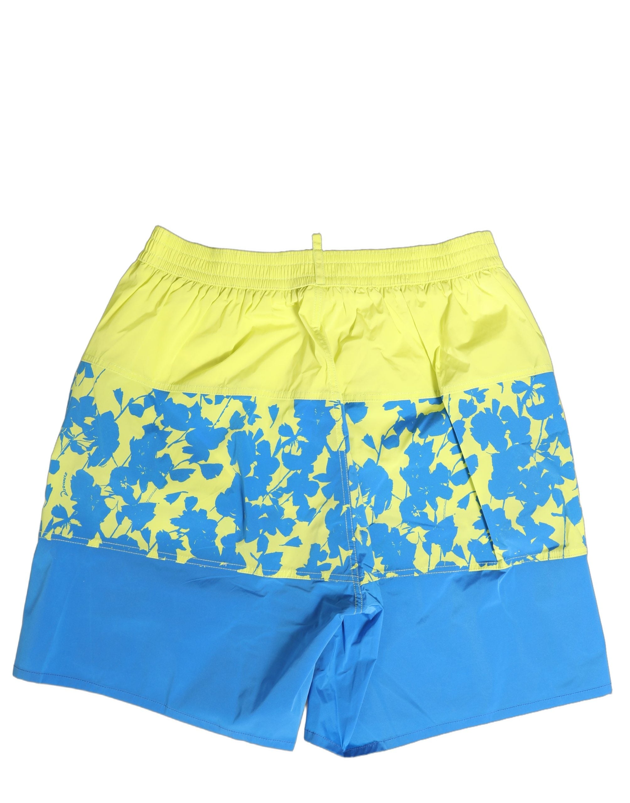Dsquared² Badeshorts mit blau-gelbem Blumenmuster