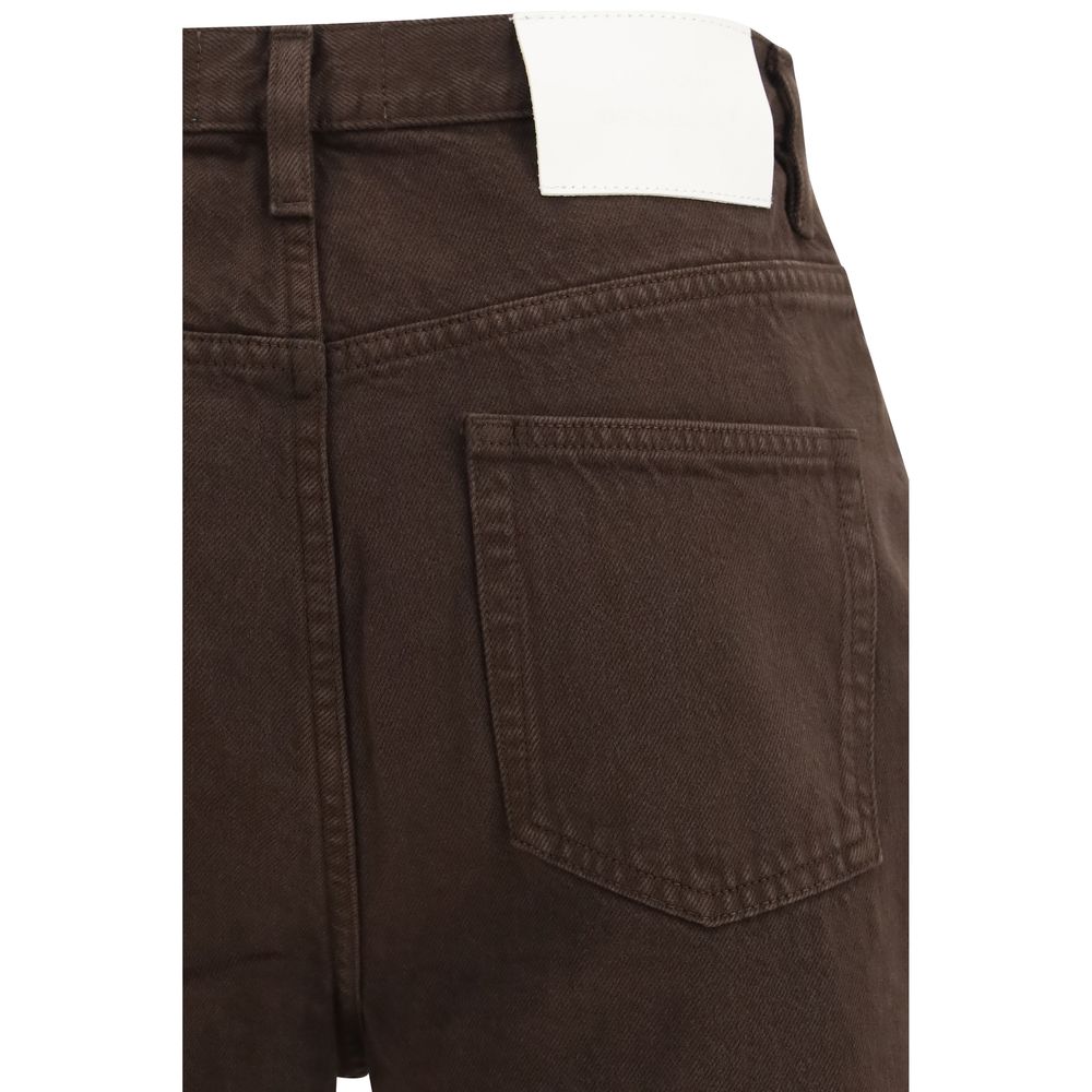 Loulou De Saison Braune Baumwolljeans mit geradem Bein