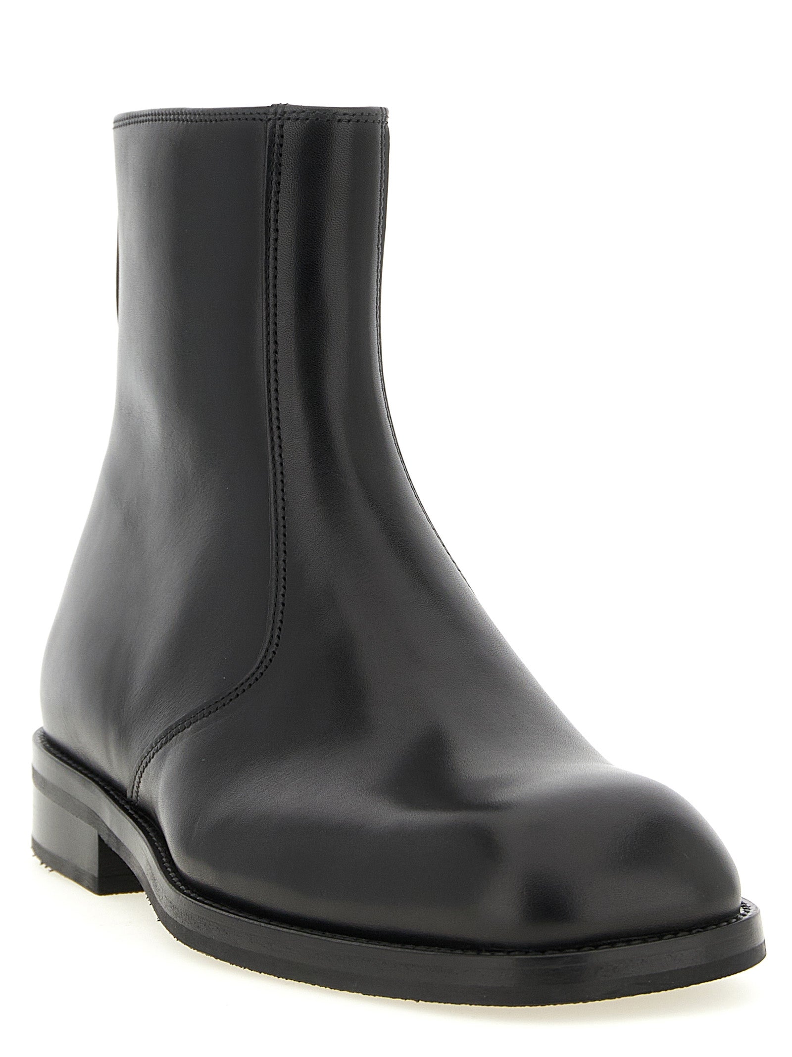 Lemaire Schwarze Stiefeletten aus Lammleder