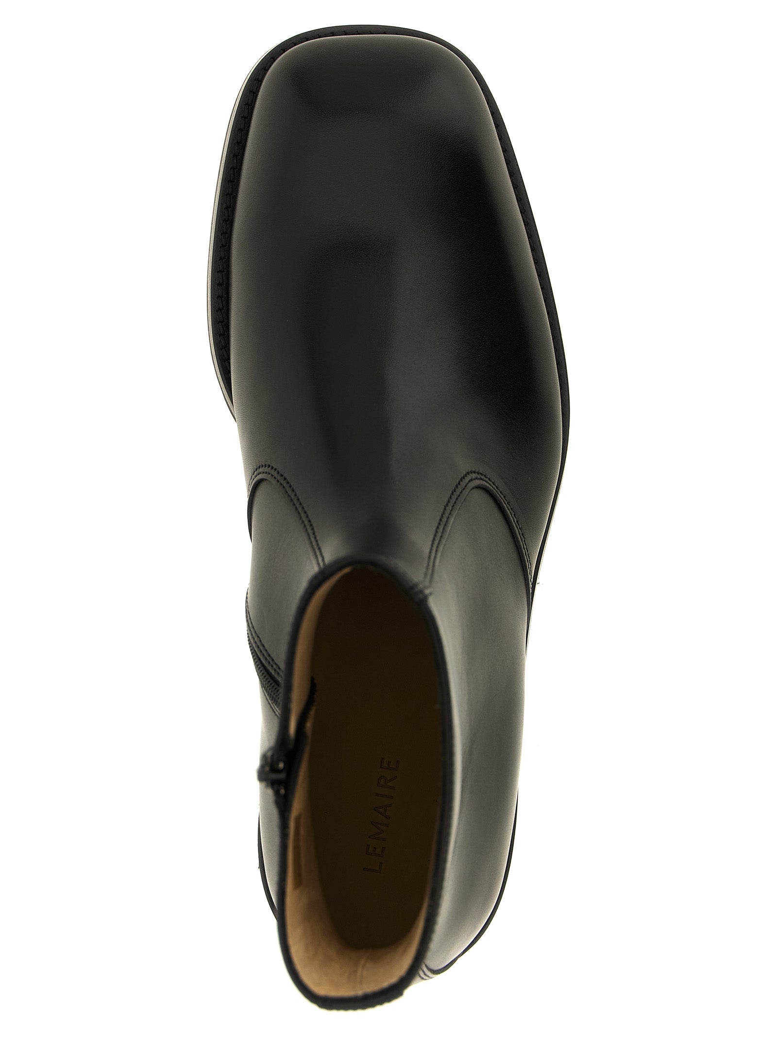 Lemaire Schwarze Stiefeletten aus Lammleder