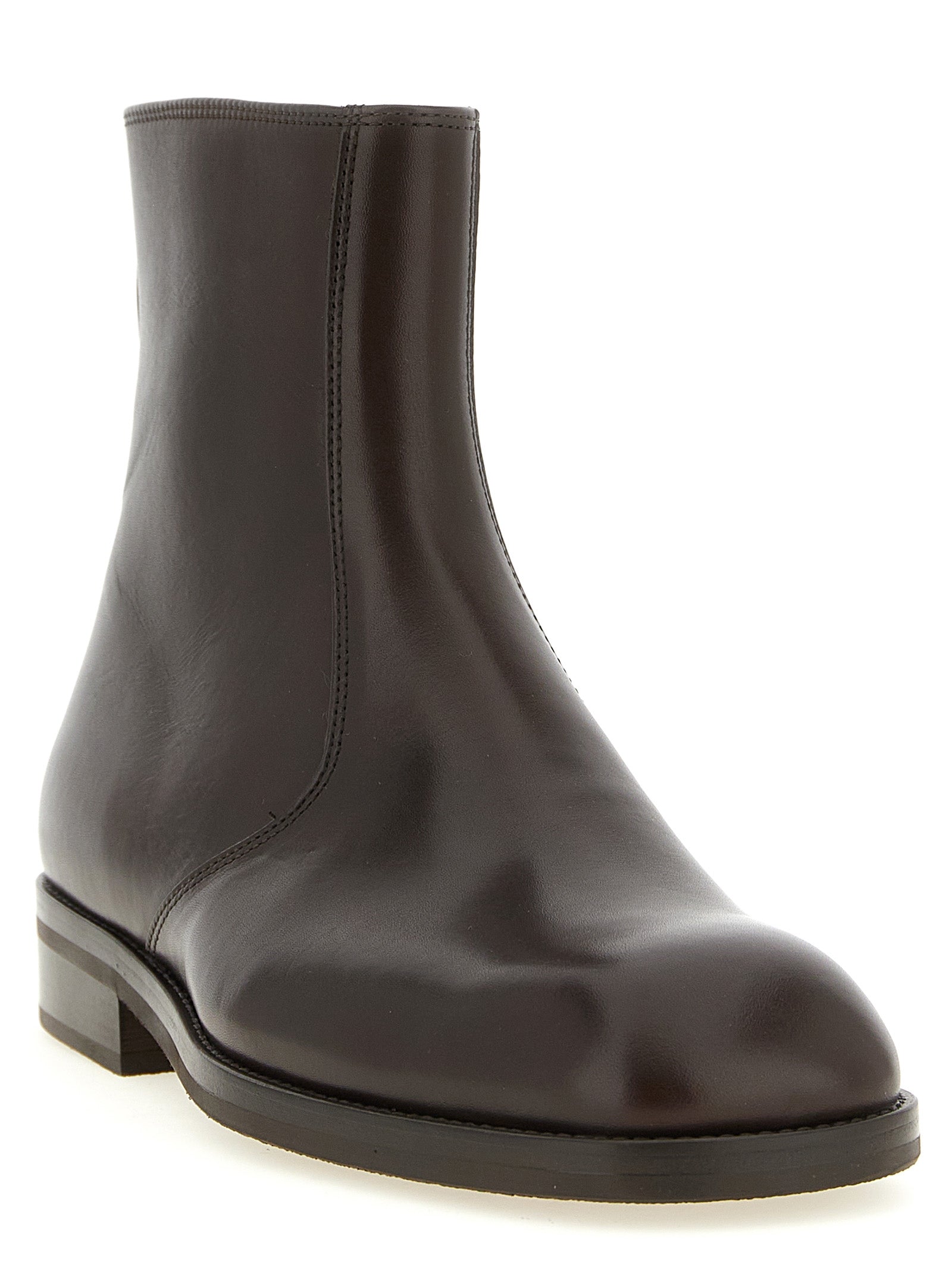 Lemaire Braune Stiefeletten aus Ziegenleder