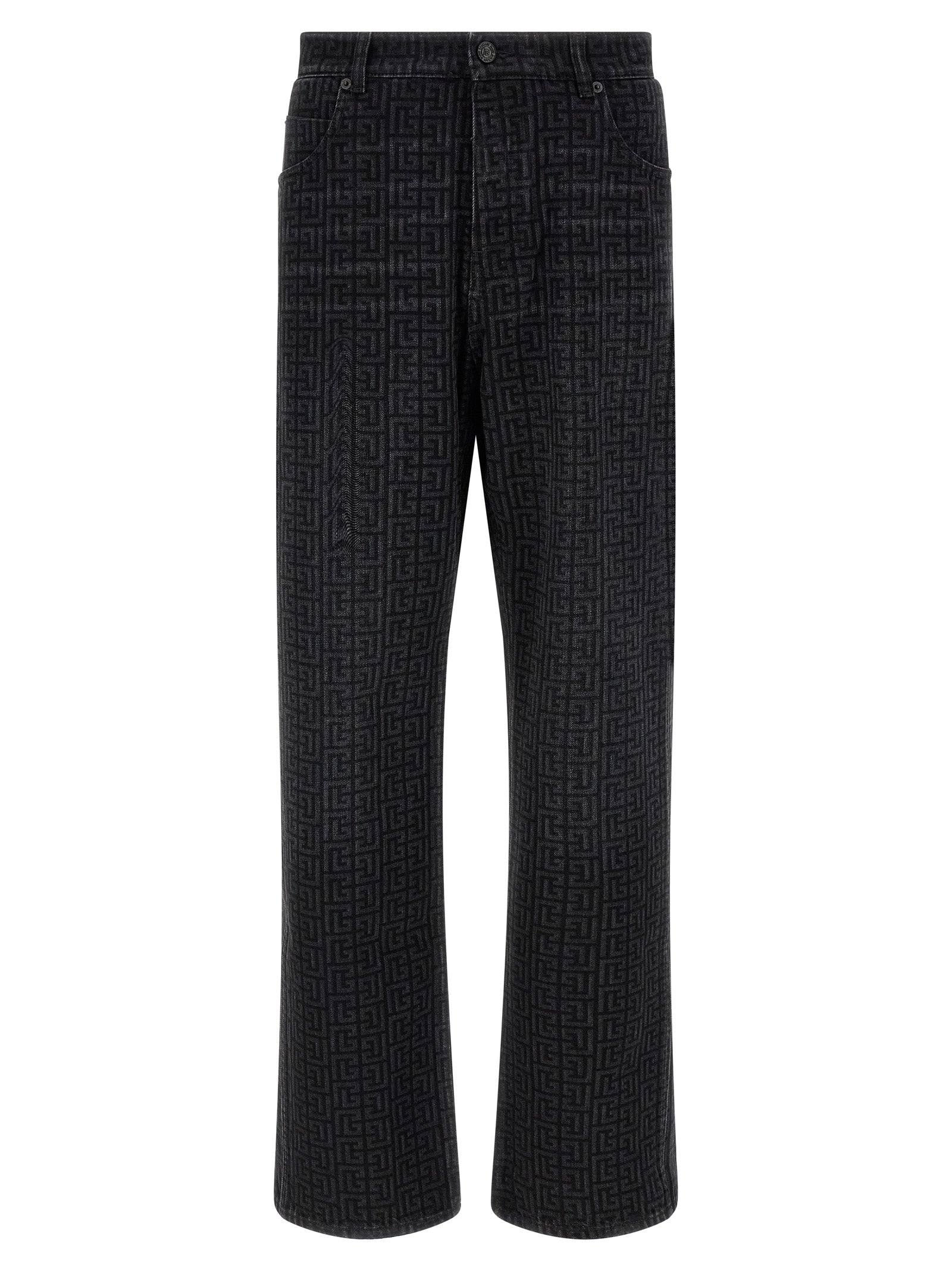 Balmain Schwarze Baumwoll-Jeans mit geradem Bein