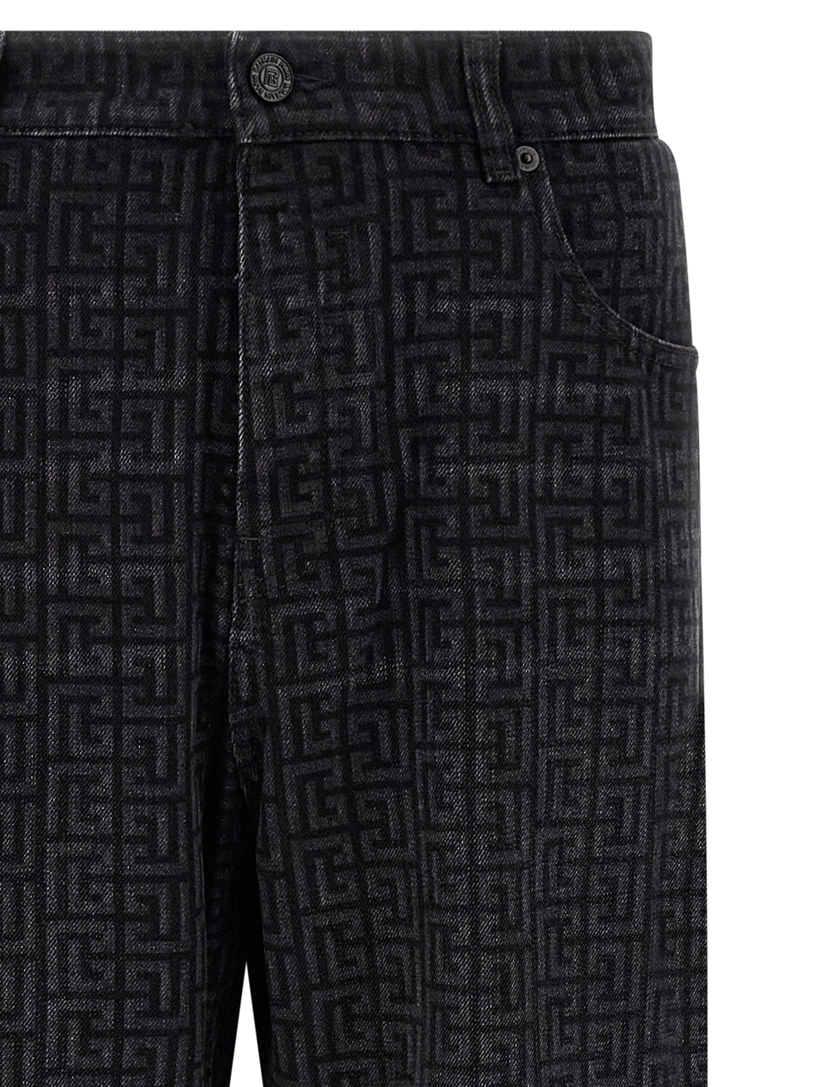 Balmain Schwarze Baumwoll-Jeans mit geradem Bein
