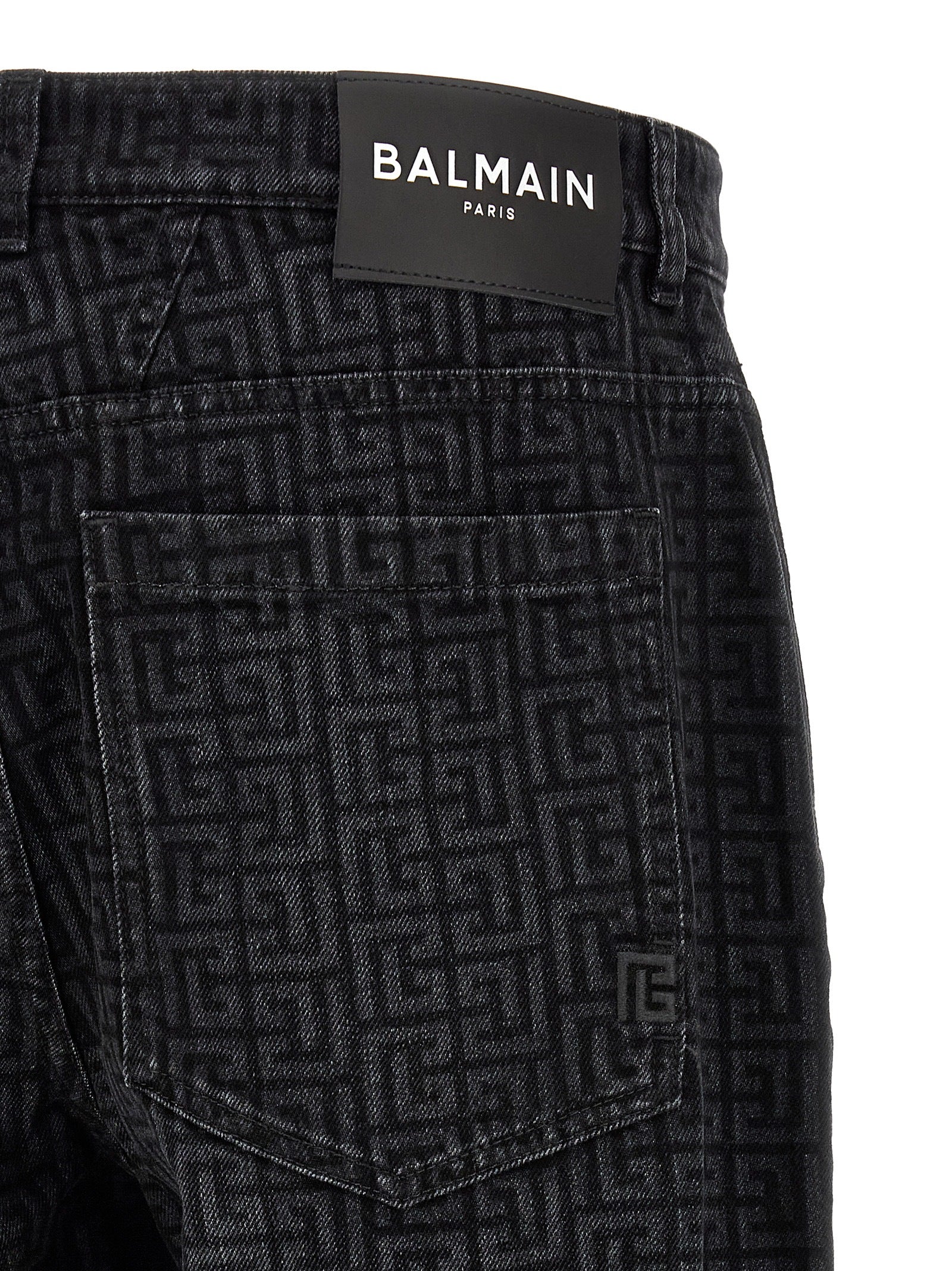 Balmain Schwarze Baumwoll-Jeans mit geradem Bein