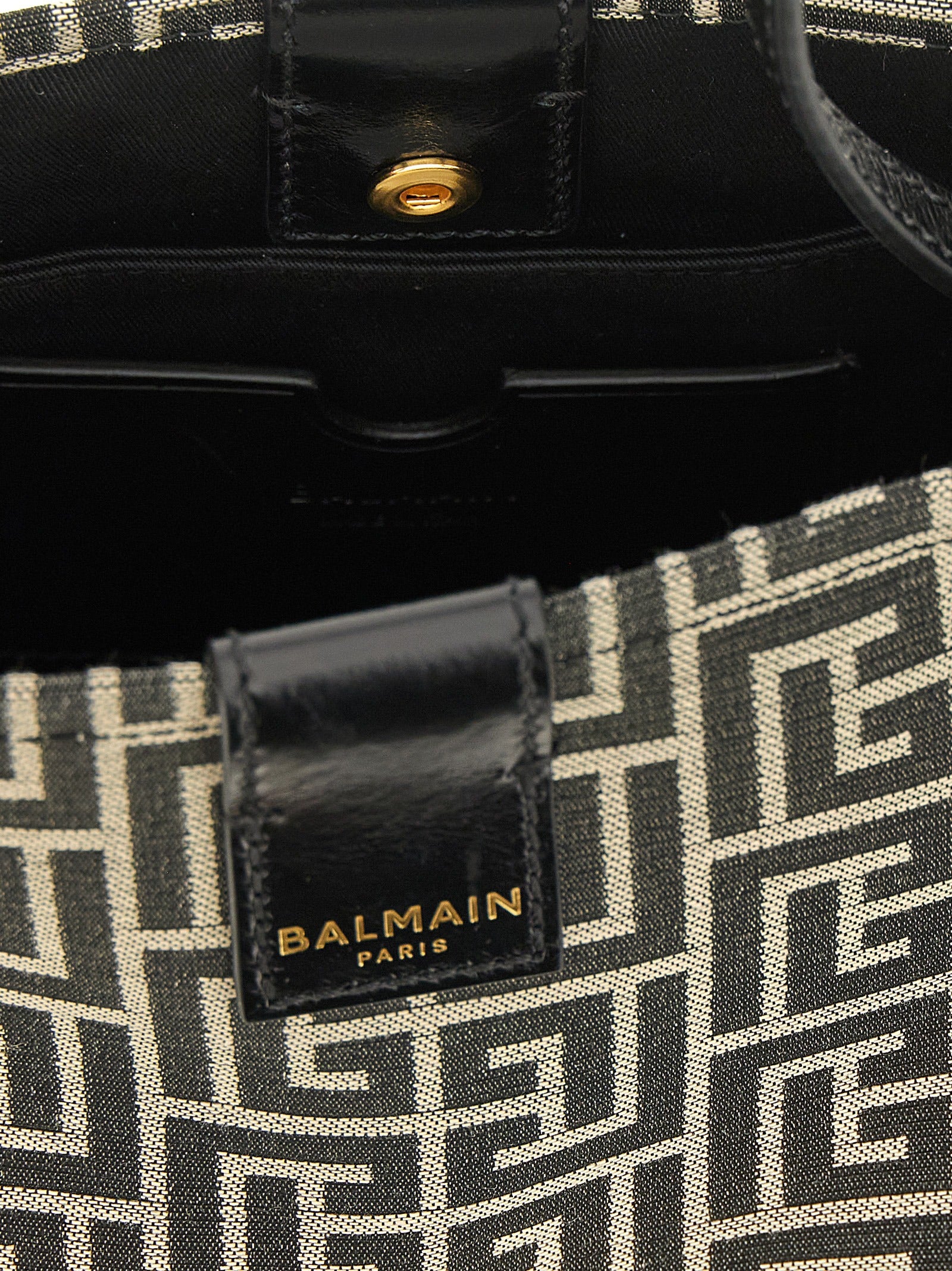 Balmain Zweifarbige Schultertasche aus Baumwolle