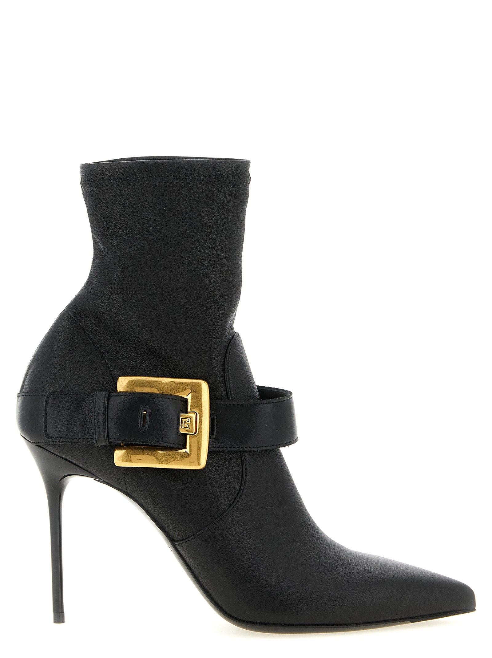 Balmain Schwarze Stiefeletten aus Lammleder