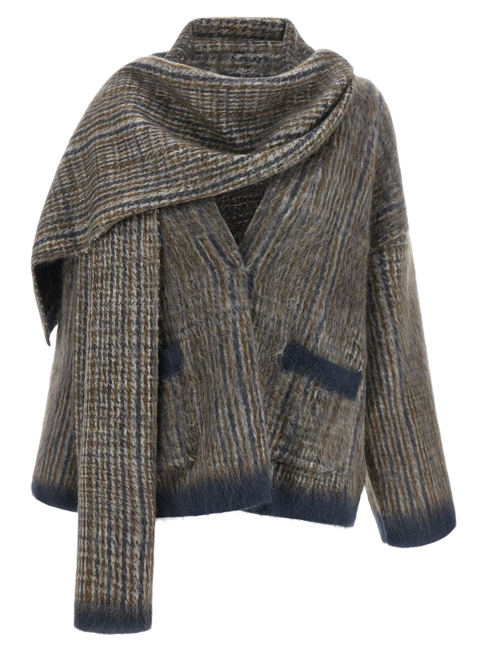 Brunello Cucinelli Grauer Wollcardigan