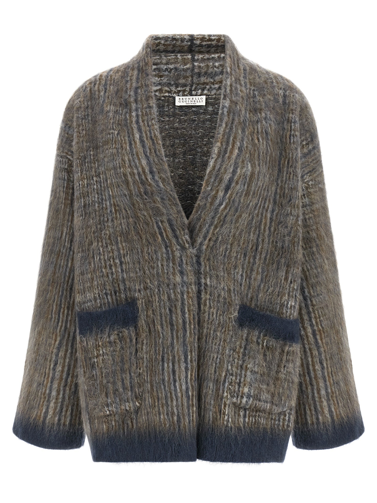 Brunello Cucinelli Grauer Wollcardigan