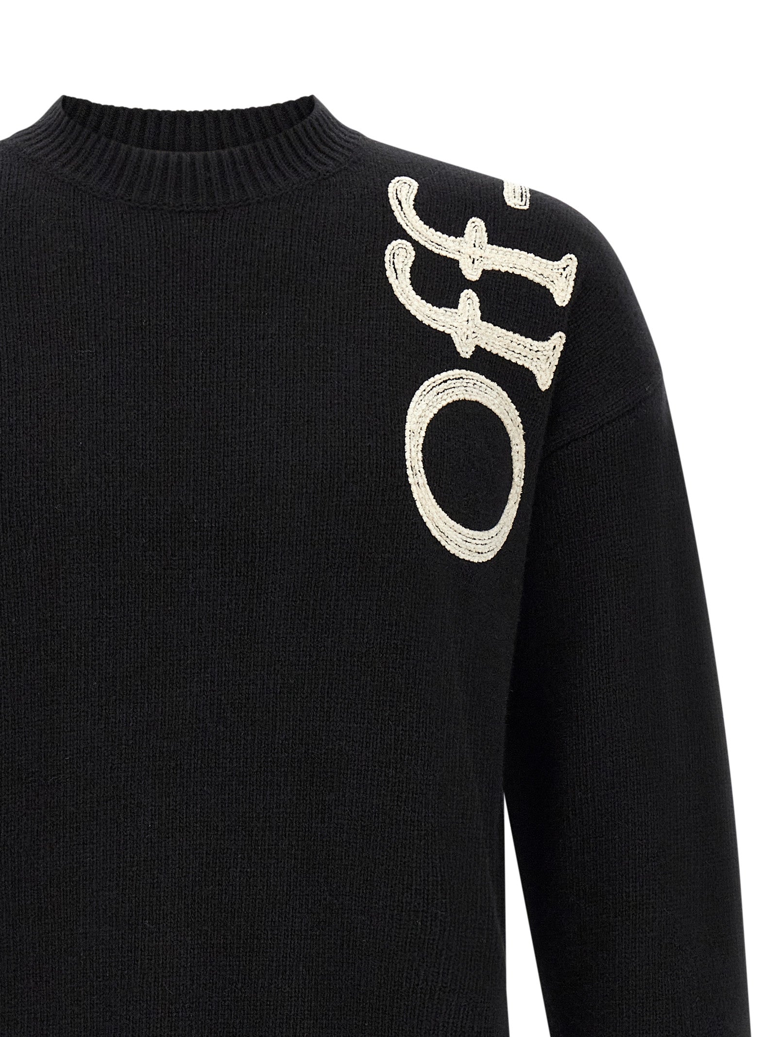 Off-White Zweifarbige Wollstrickjacke