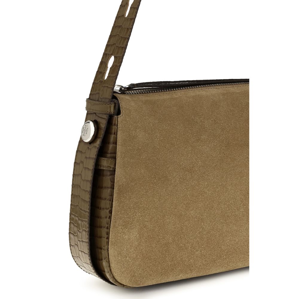 Tory Burch Beige Wildleder Schultertasche