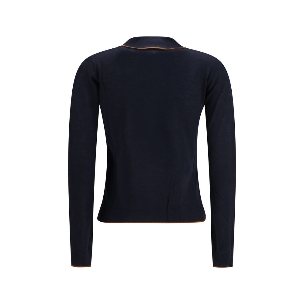 Max Mara Blauer Seiden-Cardigan